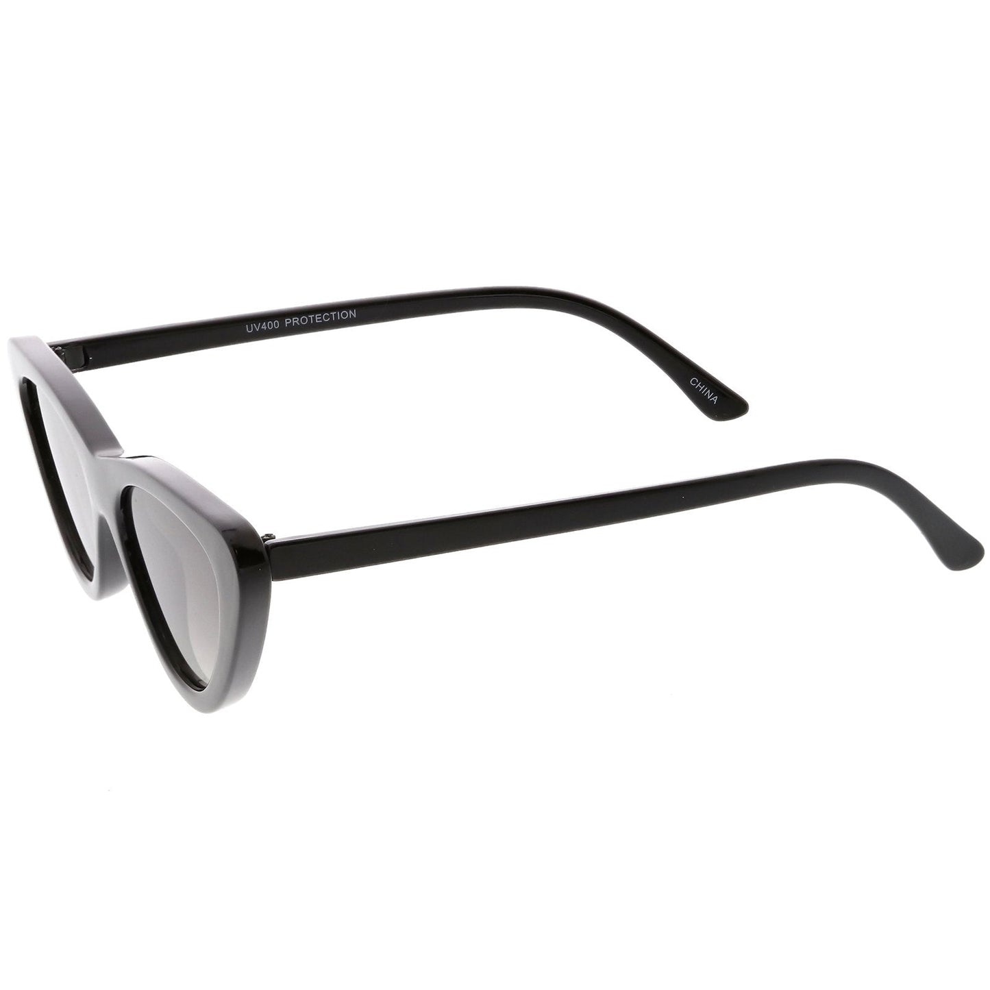 Small Retro Slim Flat Lens Cat Eye Sunglasses - C520