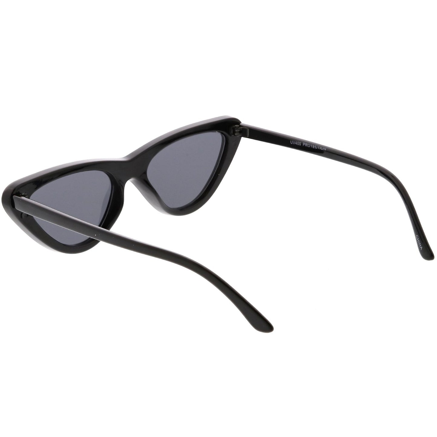 Small Retro Slim Flat Lens Cat Eye Sunglasses - C520