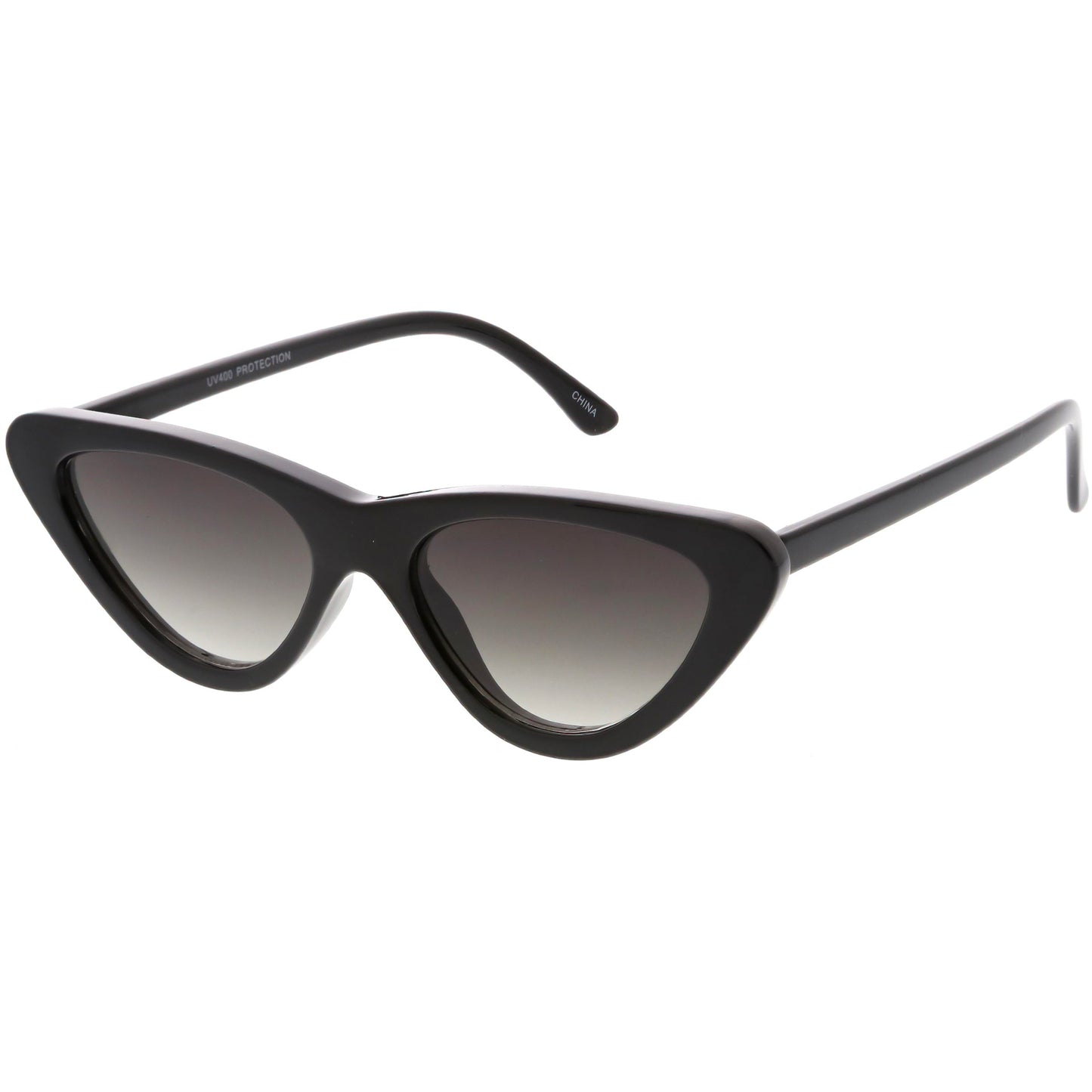 Small Retro Slim Flat Lens Cat Eye Sunglasses - C520