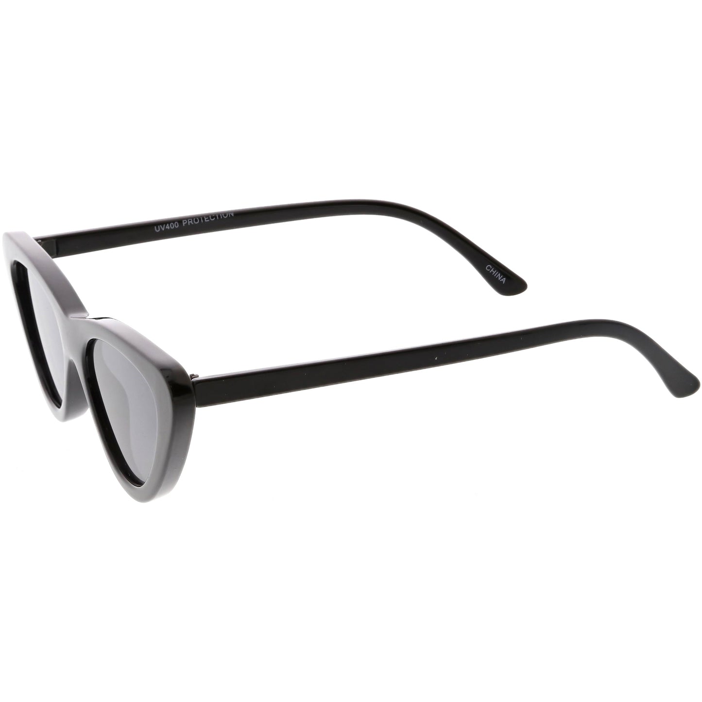 Small Retro Slim Flat Lens Cat Eye Sunglasses - C520