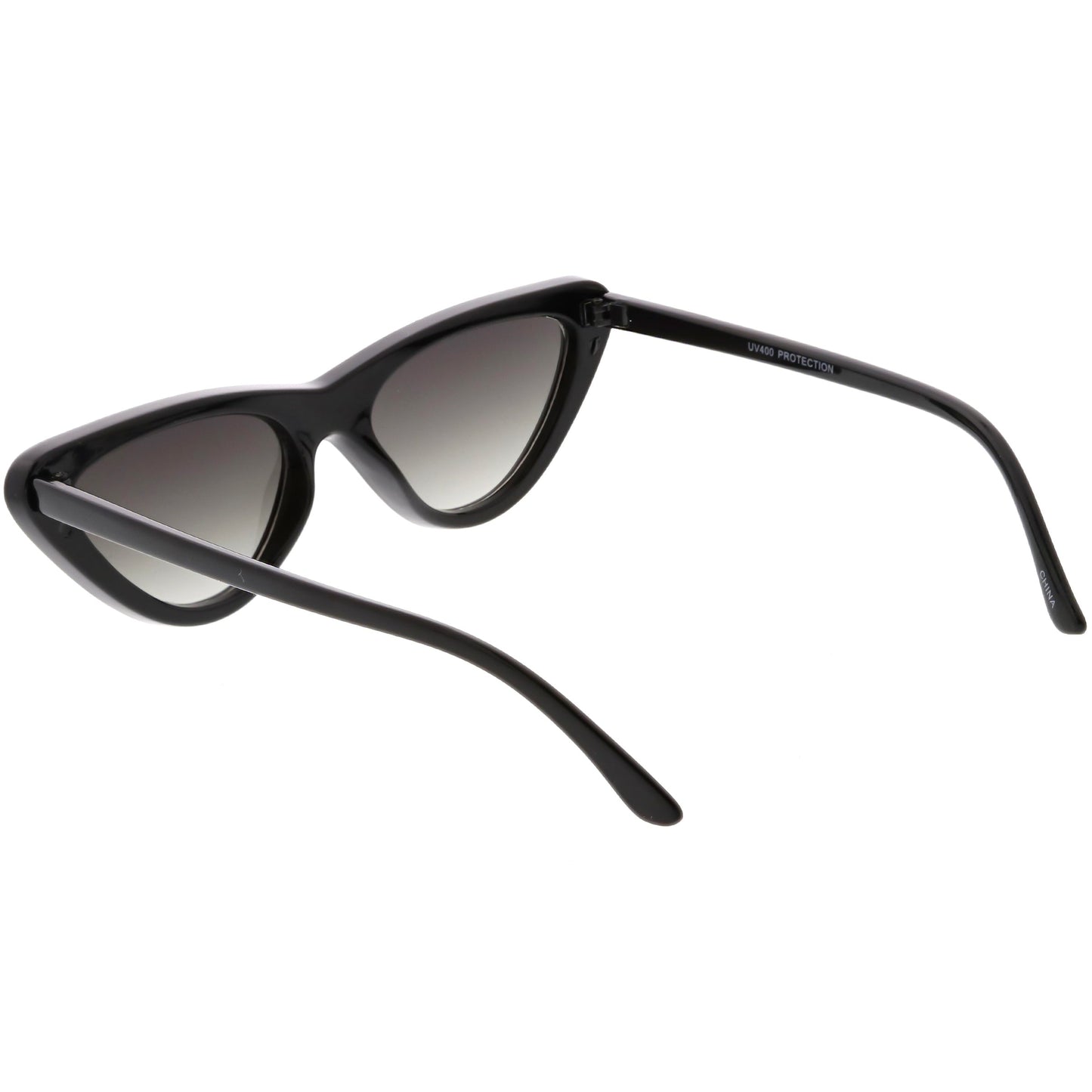 Small Retro Slim Flat Lens Cat Eye Sunglasses - C520