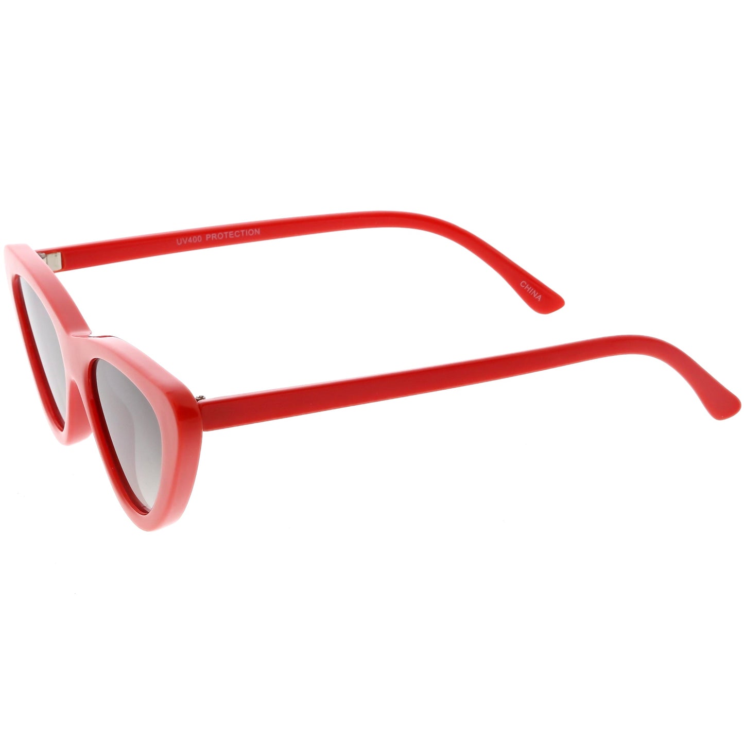 Small Retro Slim Flat Lens Cat Eye Sunglasses - C520