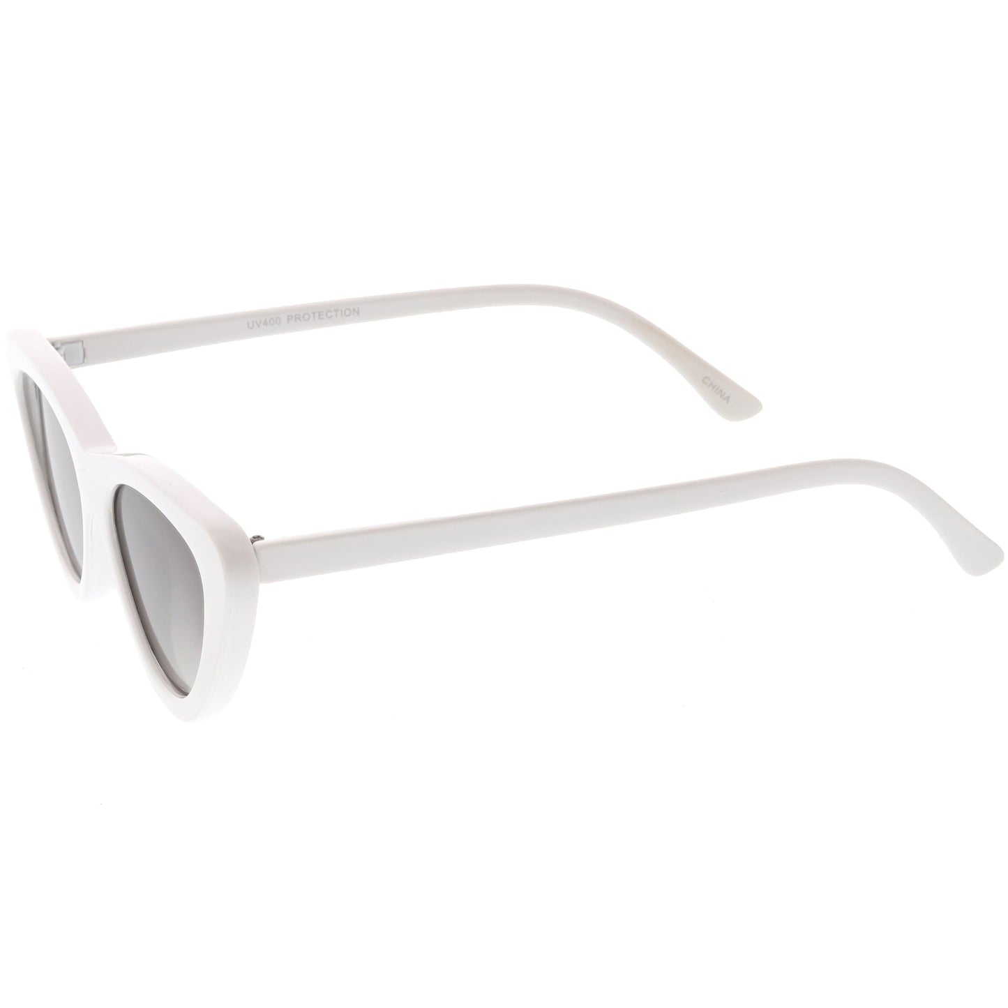 Small Retro Slim Flat Lens Cat Eye Sunglasses - C520