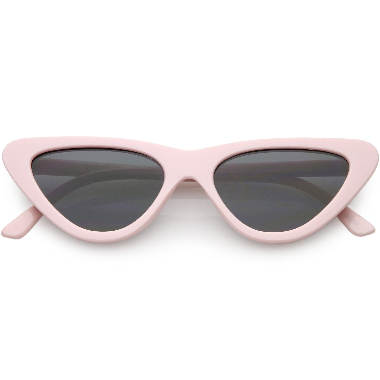 Small Retro Slim Flat Lens Cat Eye Sunglasses - C520