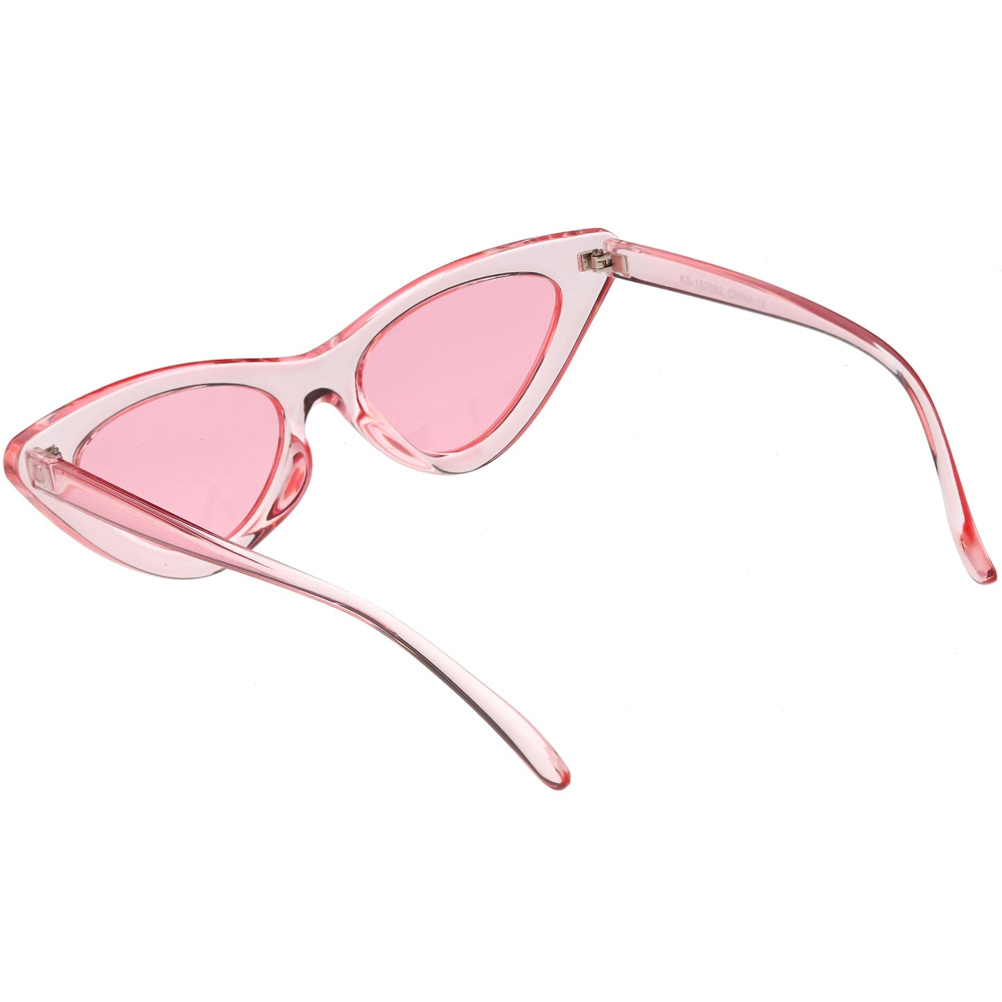 Women's Retro 1990's Narrow Flat Color Tone Lens Cat Eye Sunglasses C524