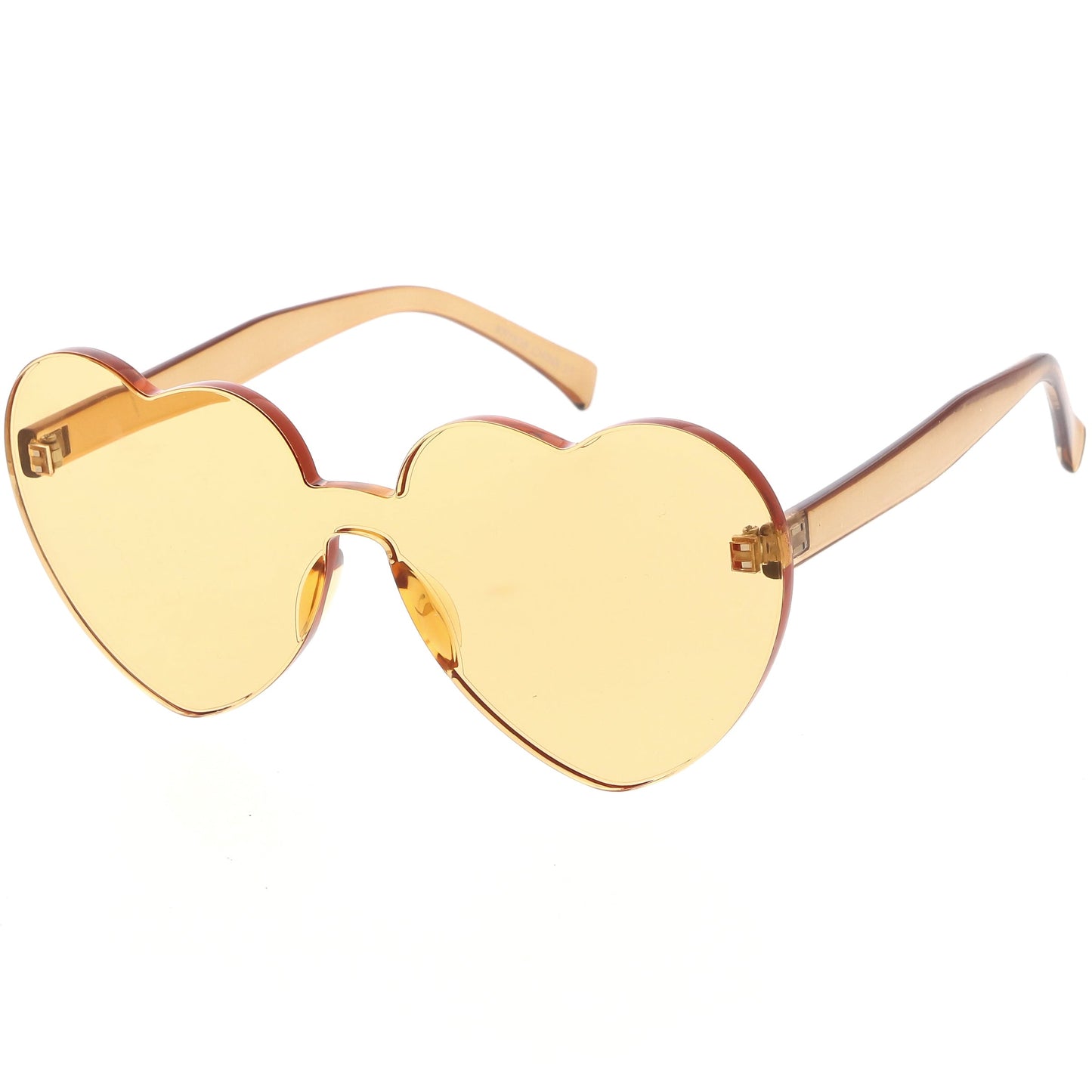 Women's Heart Shape Color Tone Monoblock Sunglasses C578