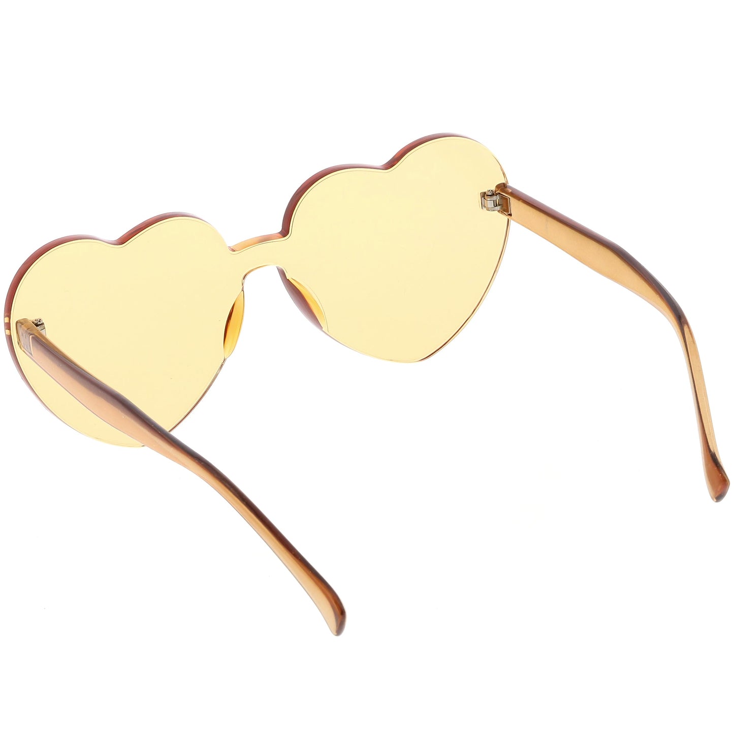 Women's Heart Shape Color Tone Monoblock Sunglasses C578