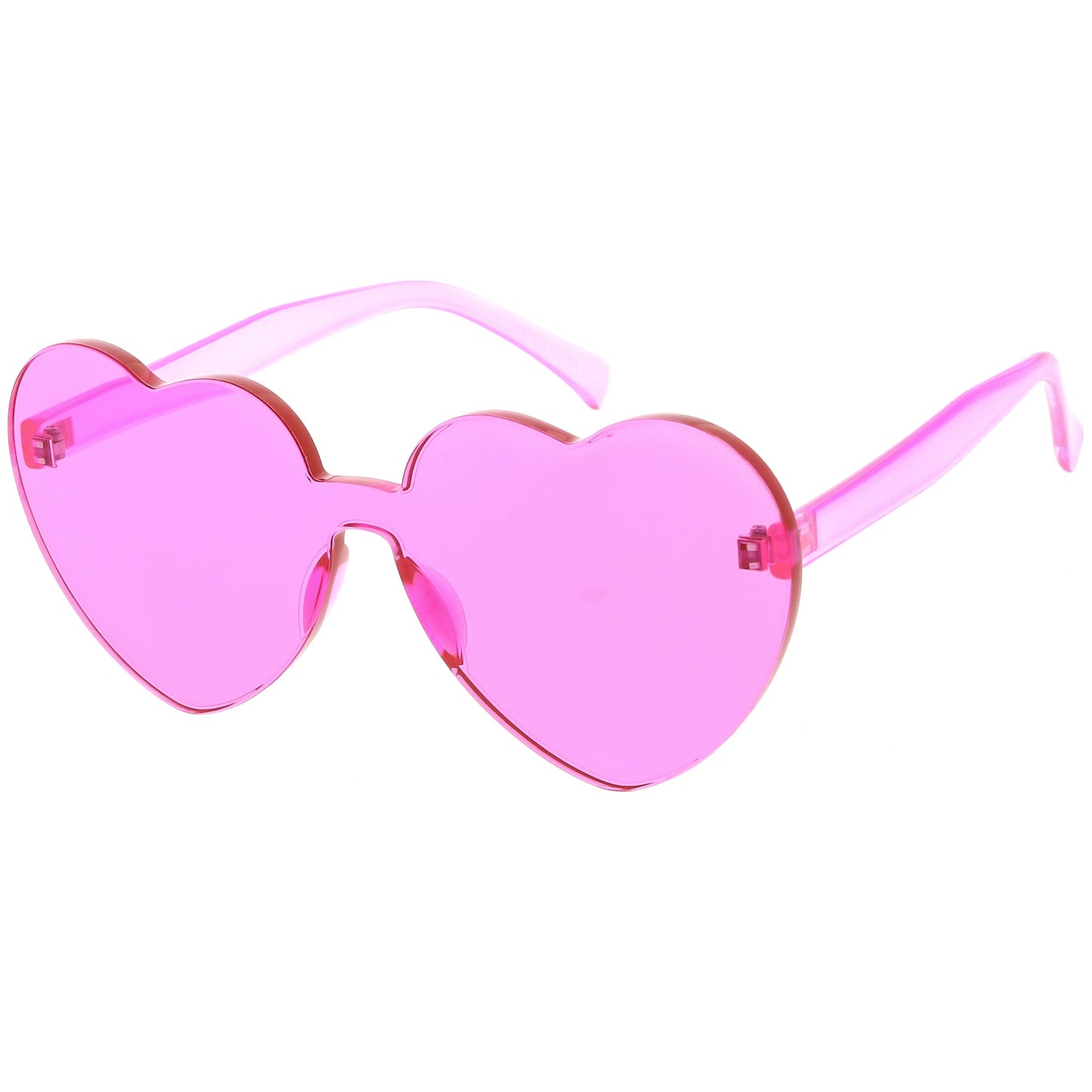 Women's Heart Shape Color Tone Monoblock Sunglasses C578