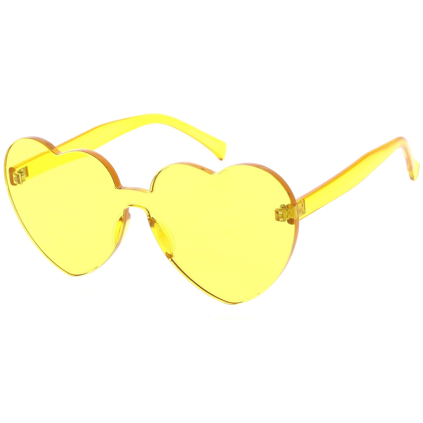 Women's Heart Shape Color Tone Monoblock Sunglasses C578