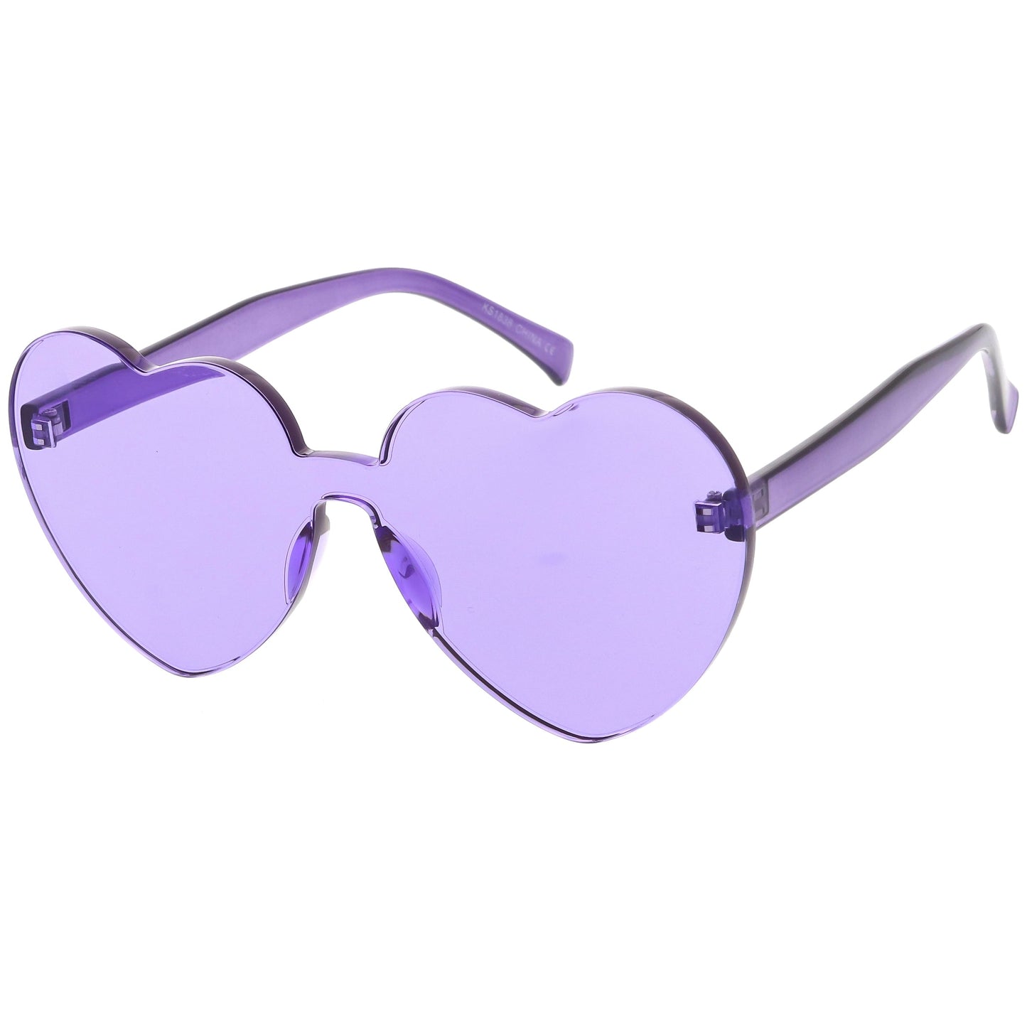 Women's Heart Shape Color Tone Monoblock Sunglasses C578