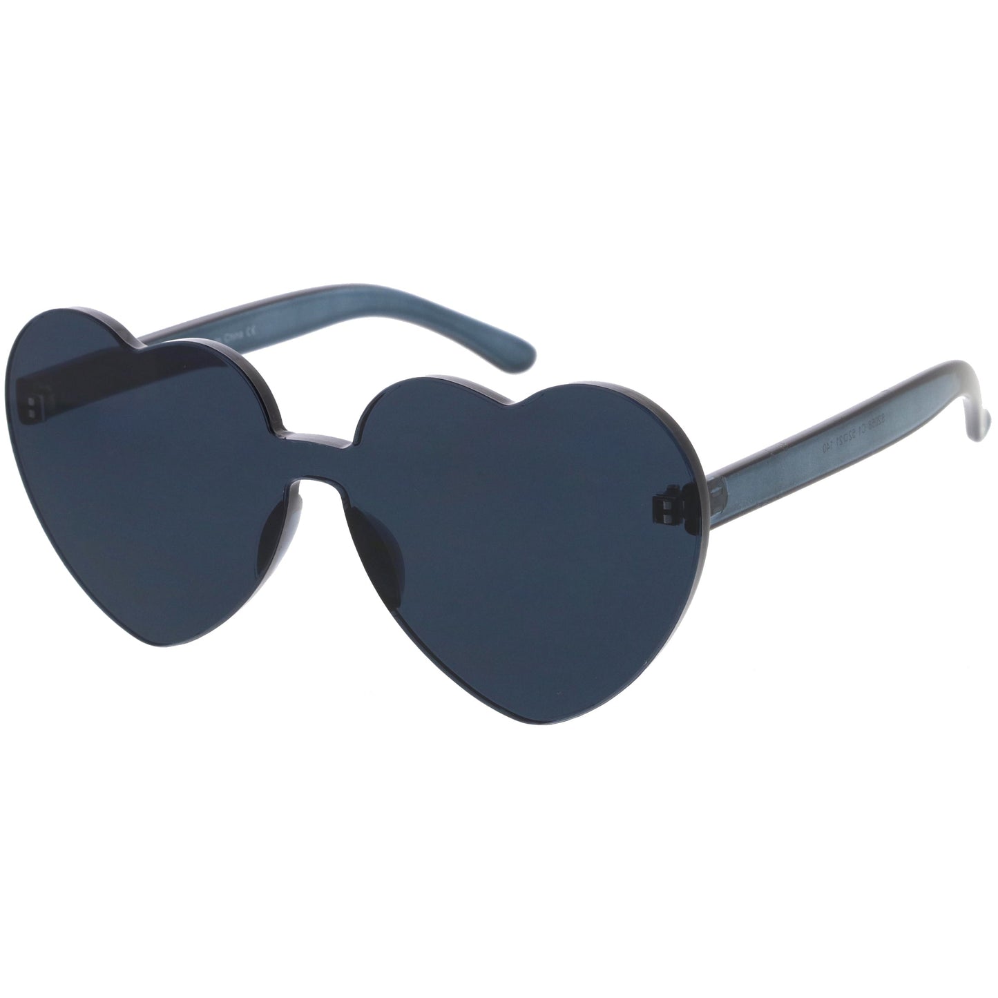 Women's Heart Shape Color Tone Monoblock Sunglasses C578