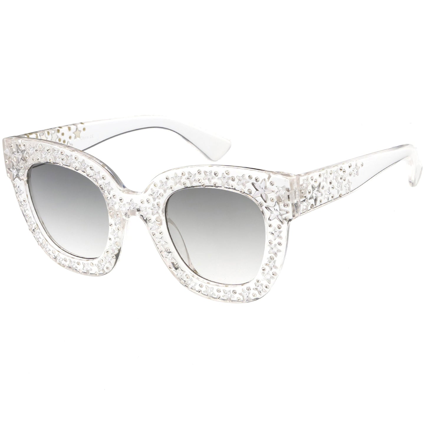 Women's Trendy Star Rhinestone Horned Rim Sunglasses C579