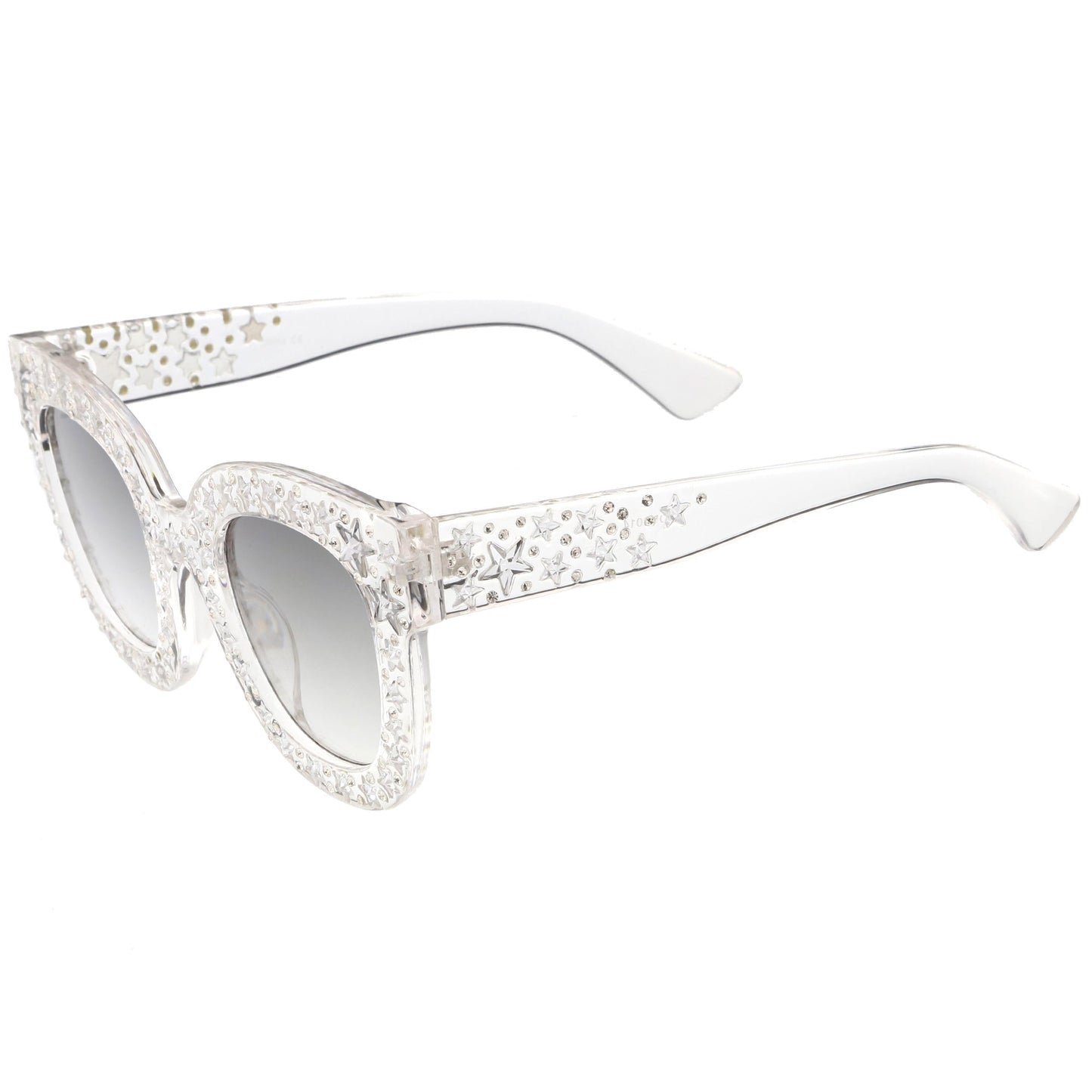 Women's Trendy Star Rhinestone Horned Rim Sunglasses C579