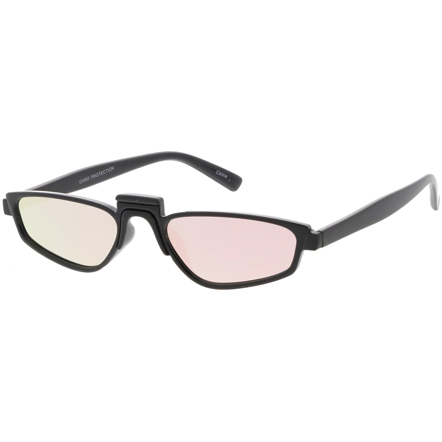 Women's Retro Modern Low Bridge Mirrored Lens Cat Eye Sunglasses C670