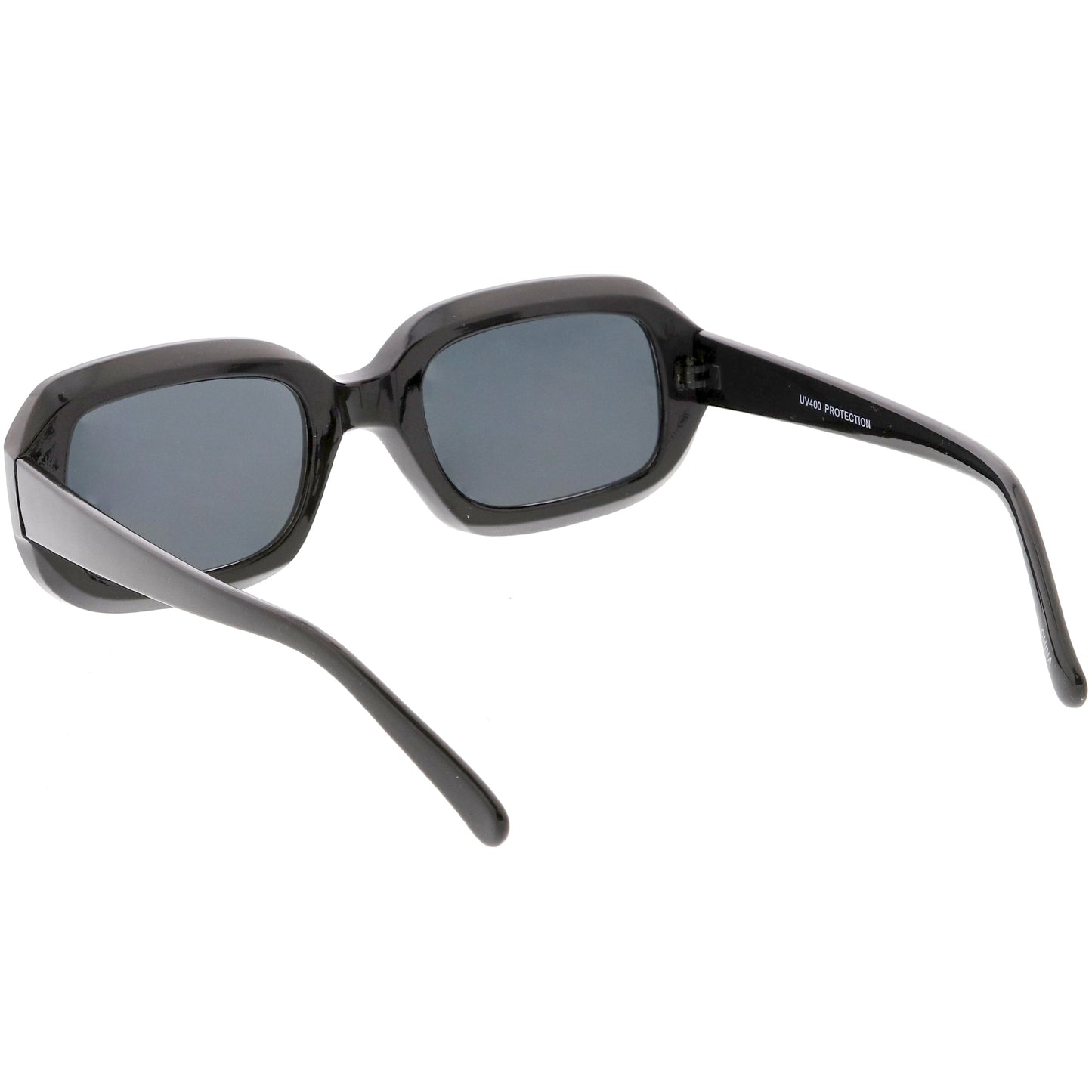 Artistic Retro Modern Deep Rectangle Block Flat Lens Sunglasses C673