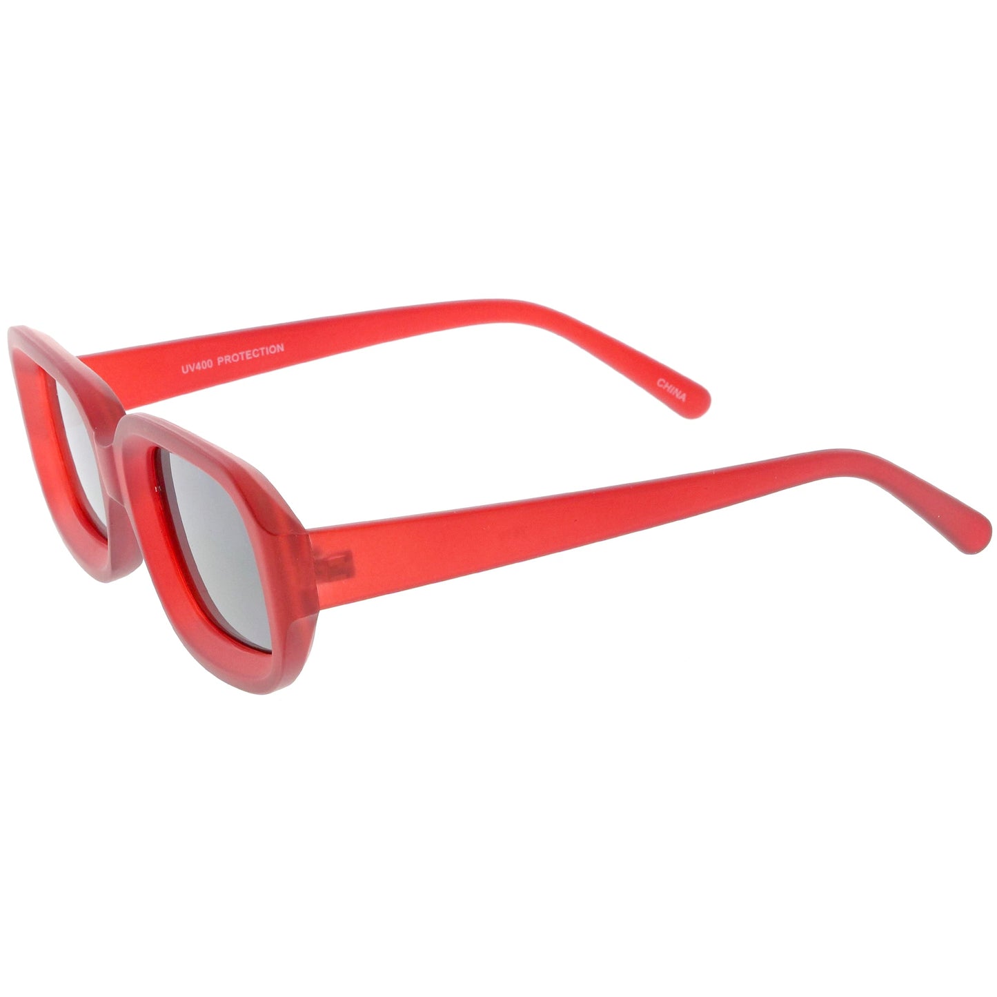 Artistic Retro Modern Deep Rectangle Block Flat Lens Sunglasses C673