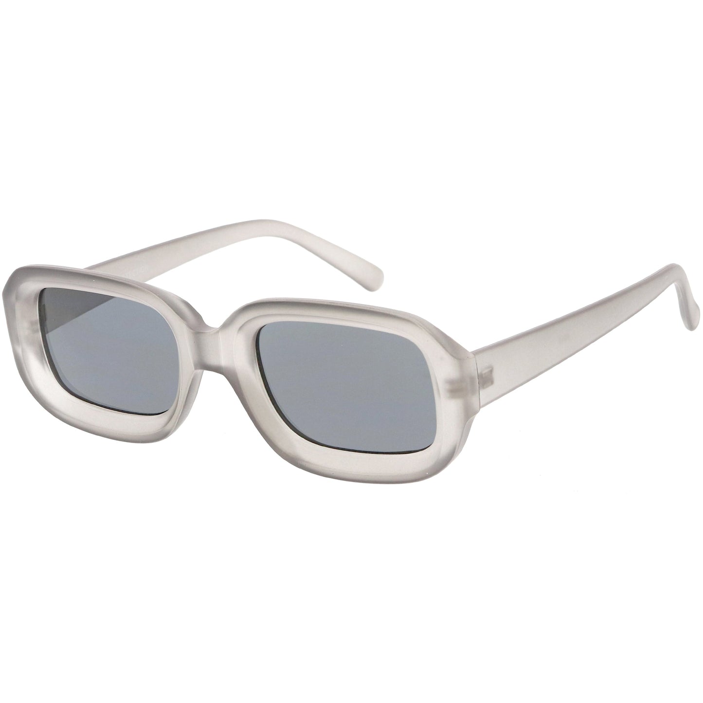 Artistic Retro Modern Deep Rectangle Block Flat Lens Sunglasses C673