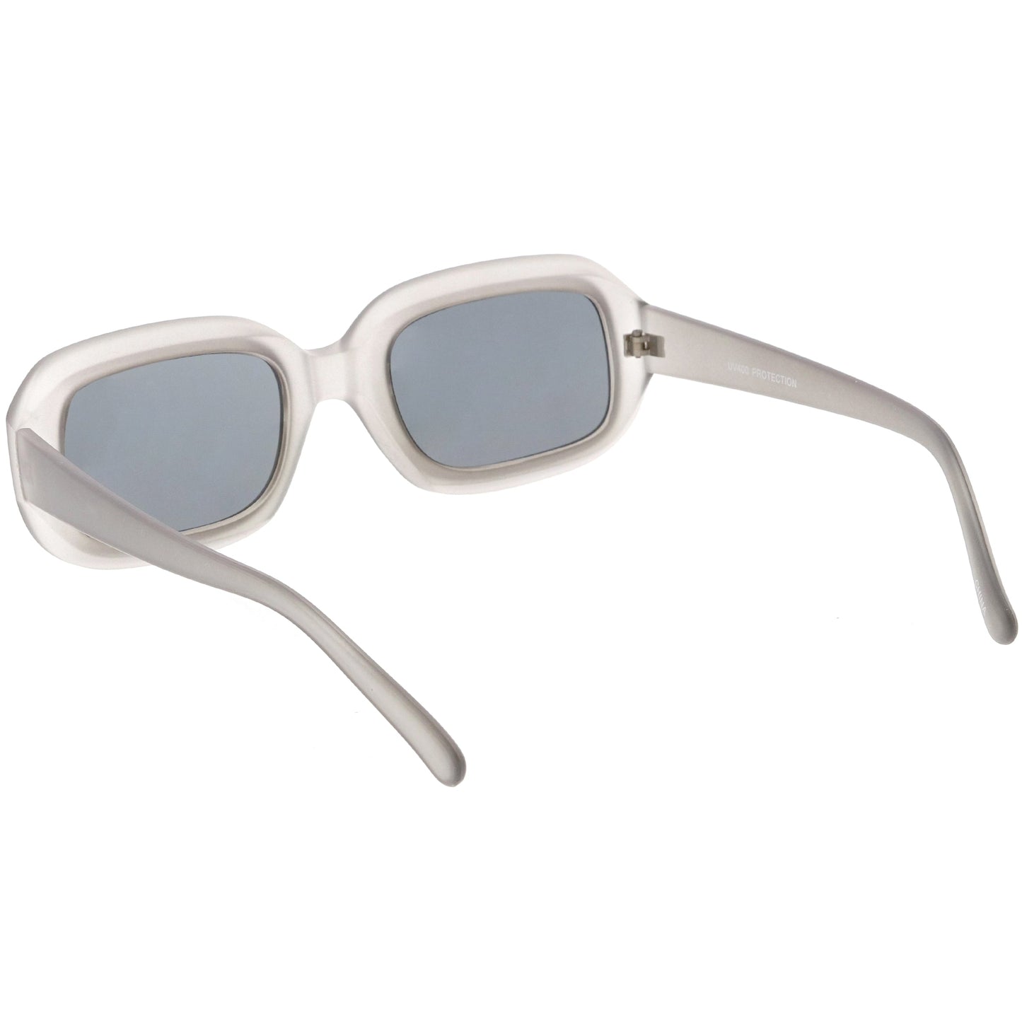 Artistic Retro Modern Deep Rectangle Block Flat Lens Sunglasses C673