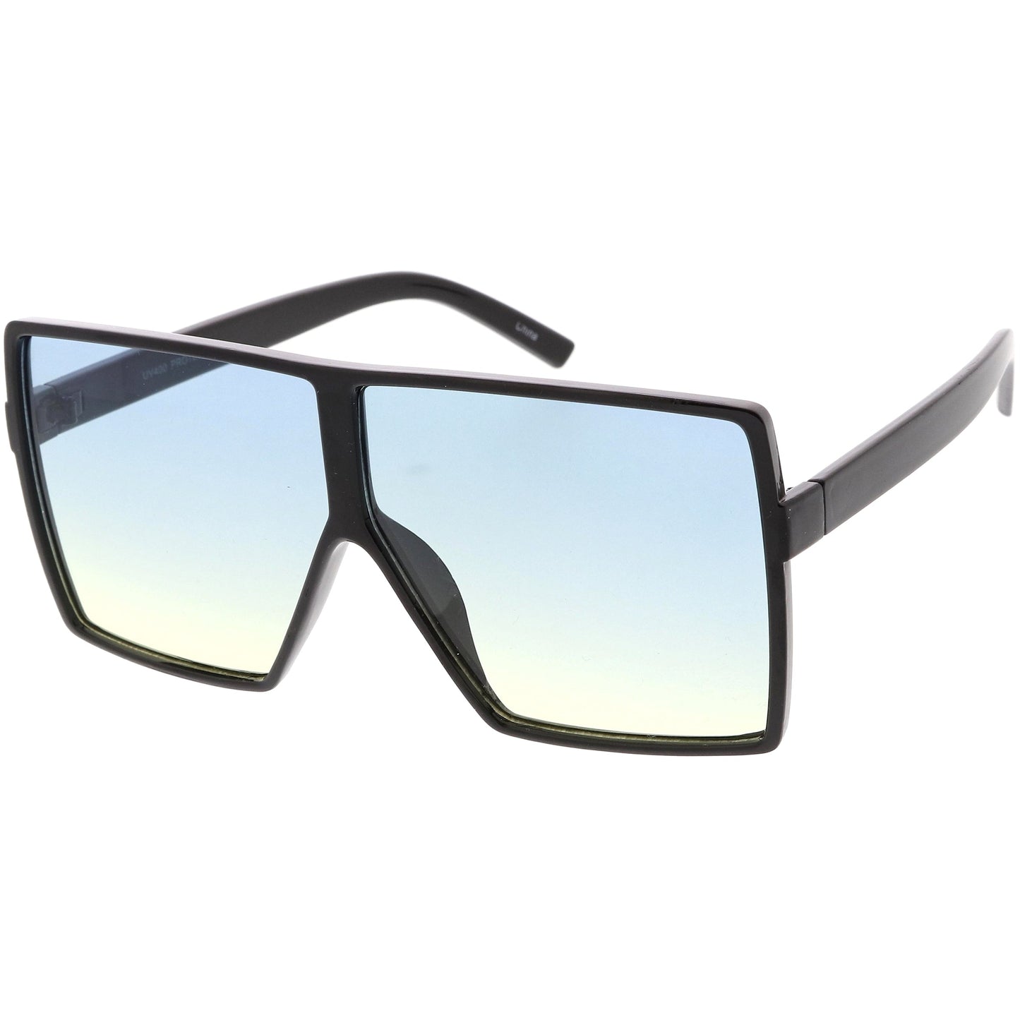 Oversize Retro Modern Flat Lens Flat Top Translucent Sunglasses C730