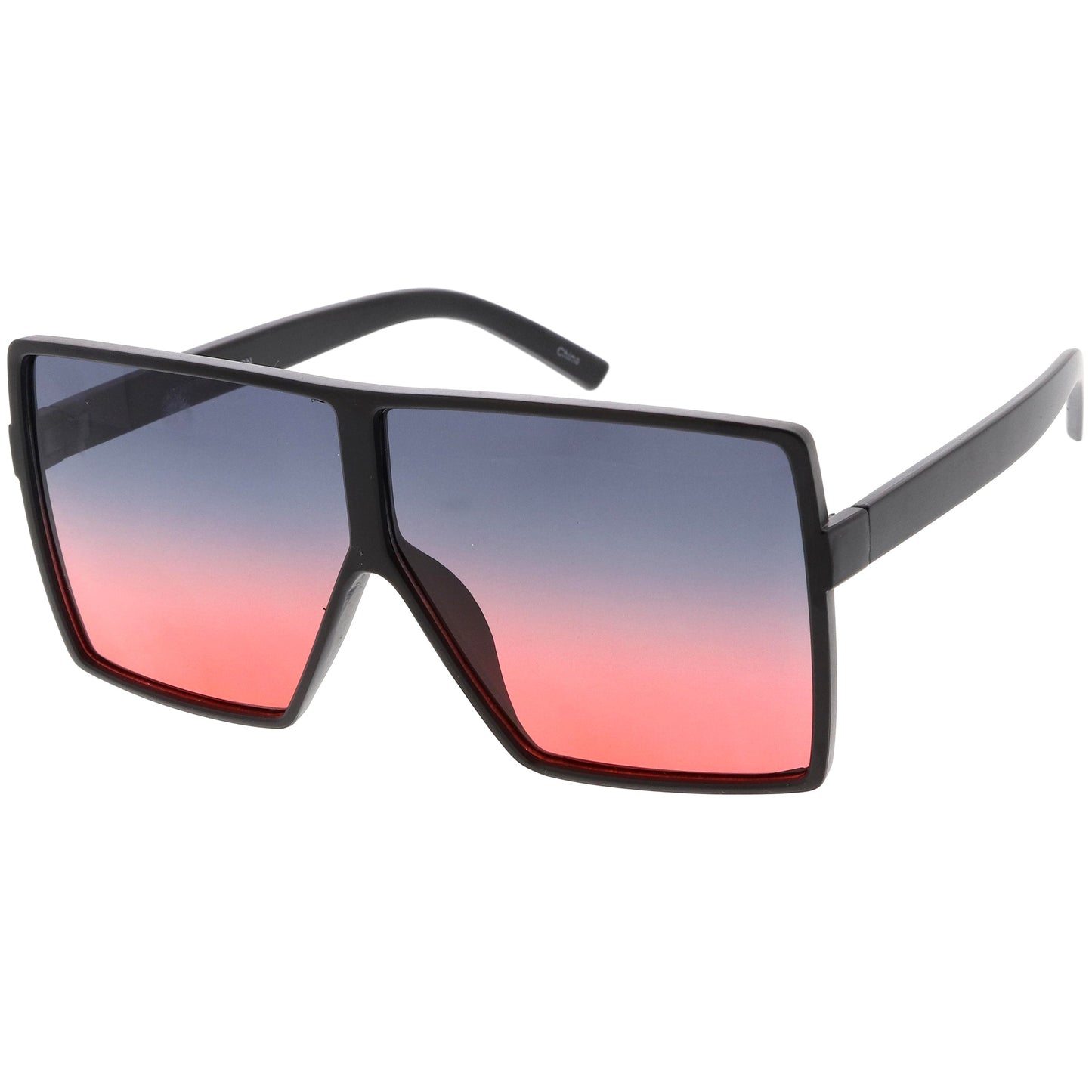 Oversize Retro Modern Flat Lens Flat Top Translucent Sunglasses C730