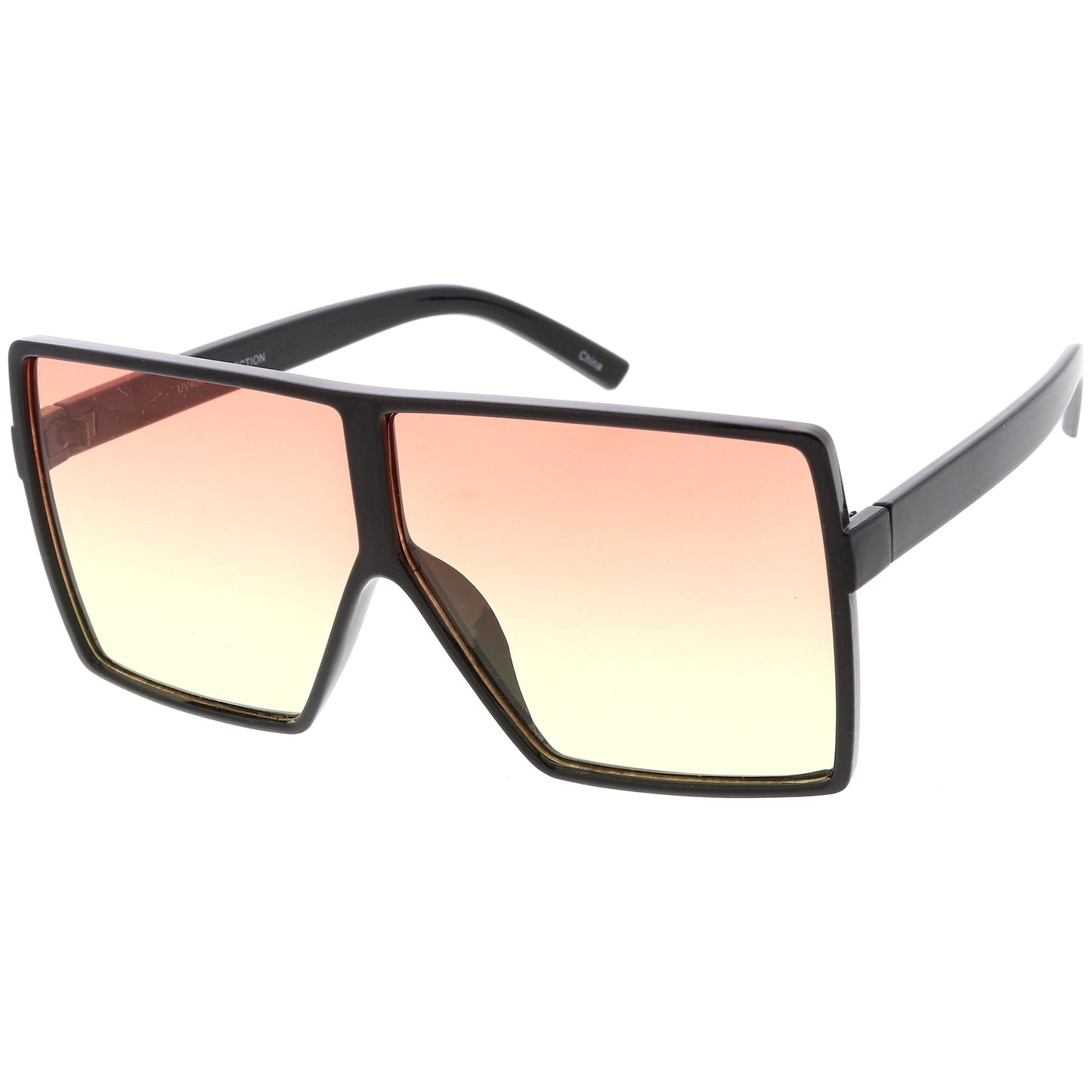 Oversize Retro Modern Flat Lens Flat Top Translucent Sunglasses C730