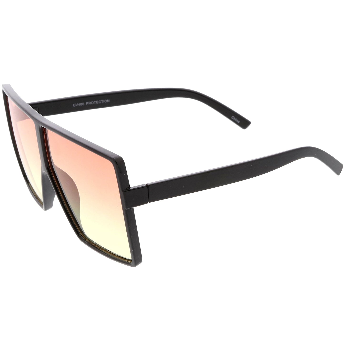 Oversize Retro Modern Flat Lens Flat Top Translucent Sunglasses C730