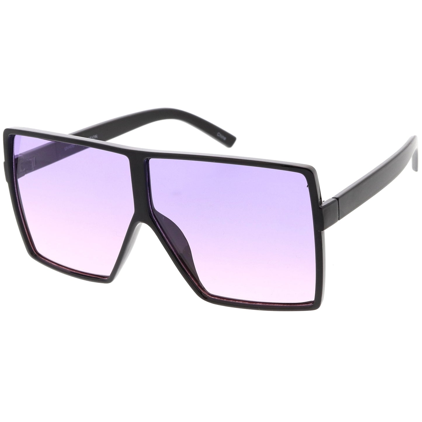 Oversize Retro Modern Flat Lens Flat Top Translucent Sunglasses C730