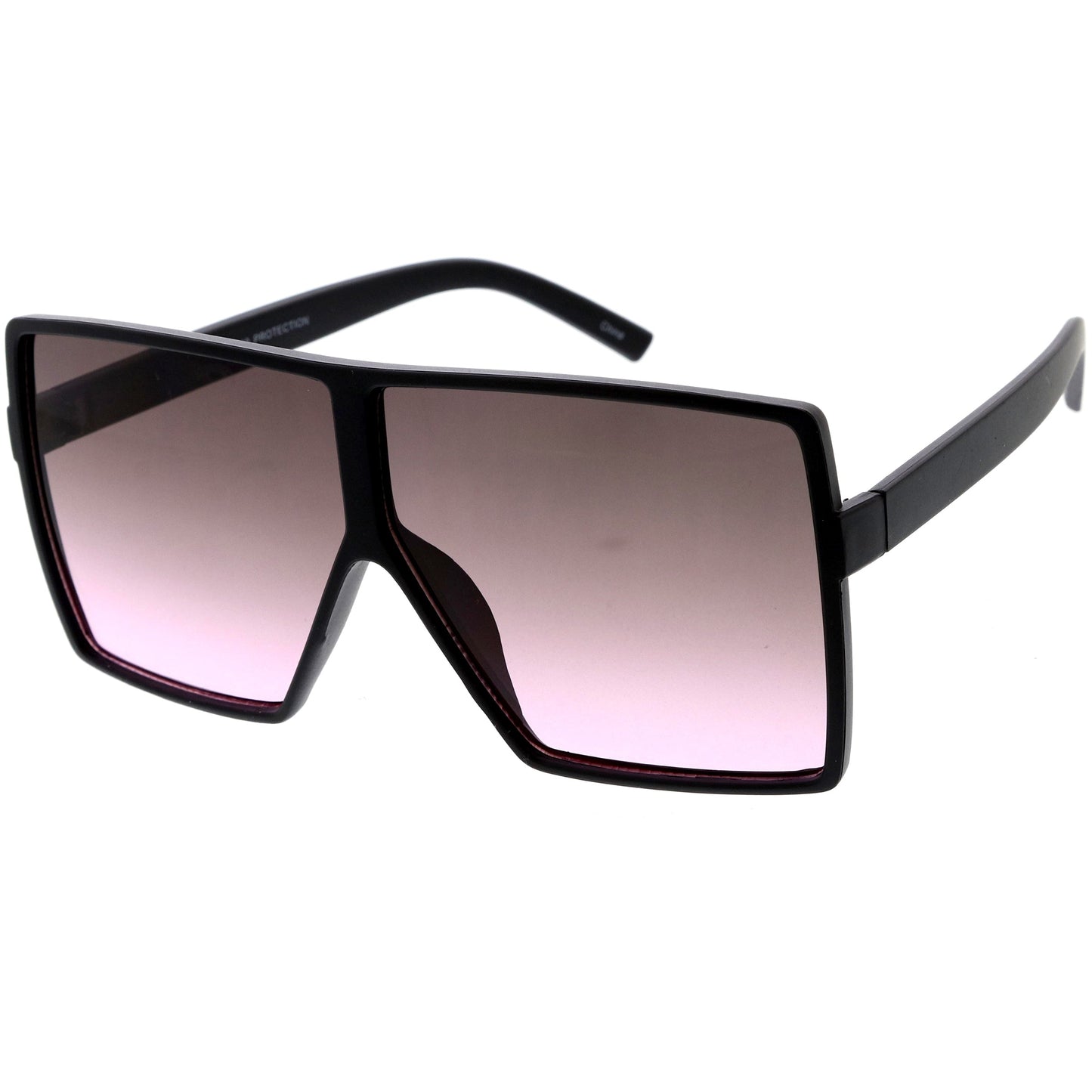 Oversize Retro Modern Flat Lens Flat Top Translucent Sunglasses C730