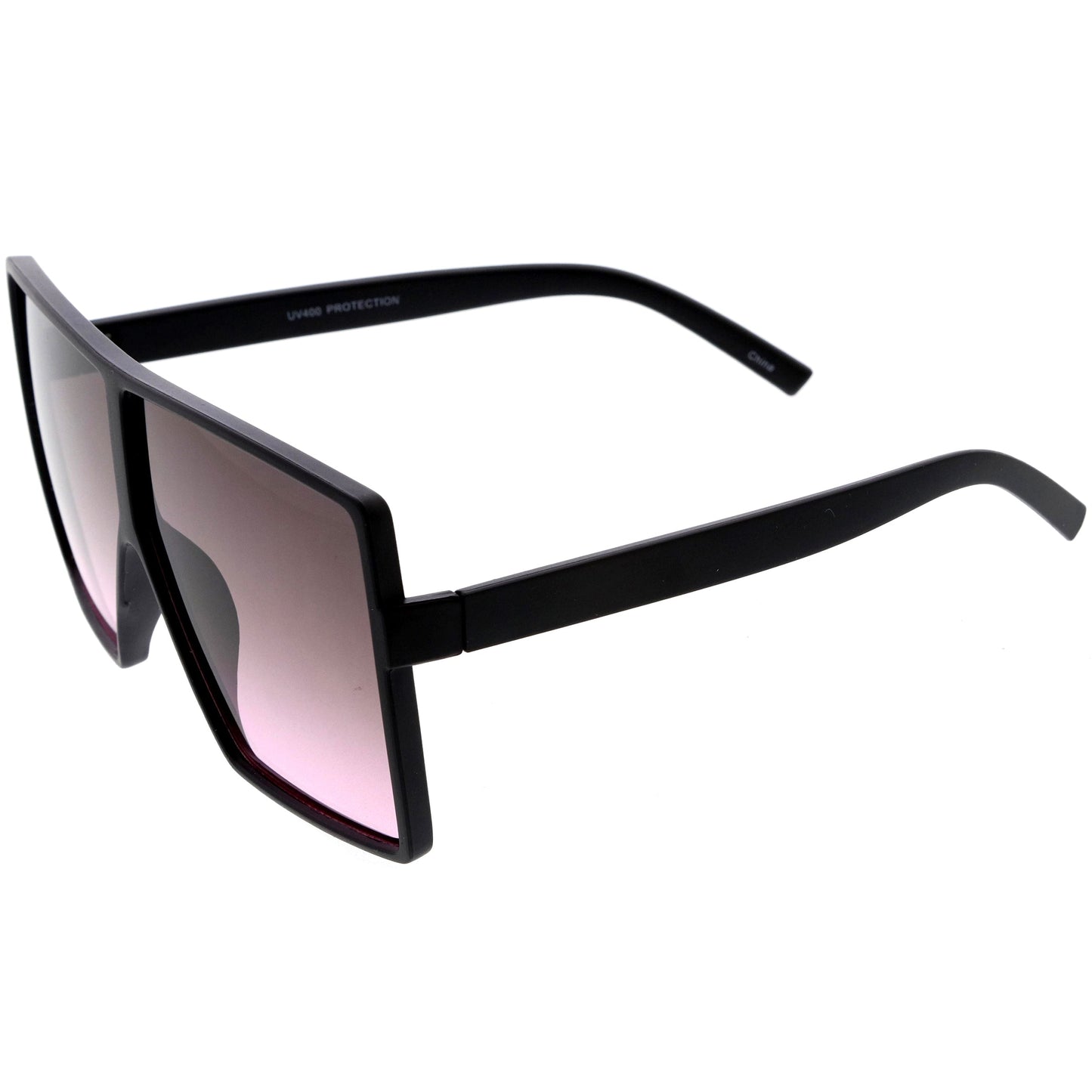 Oversize Retro Modern Flat Lens Flat Top Translucent Sunglasses C730