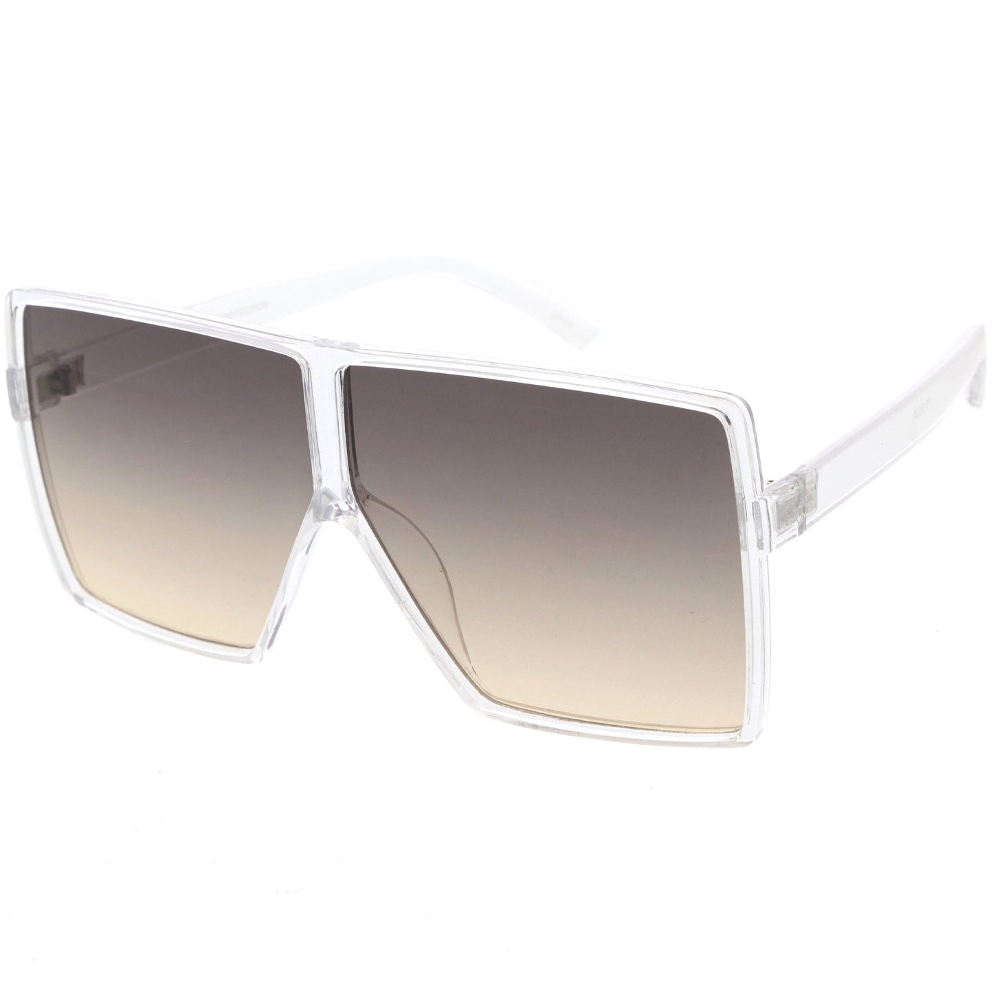 Oversize Retro Modern Flat Lens Flat Top Translucent Sunglasses C730