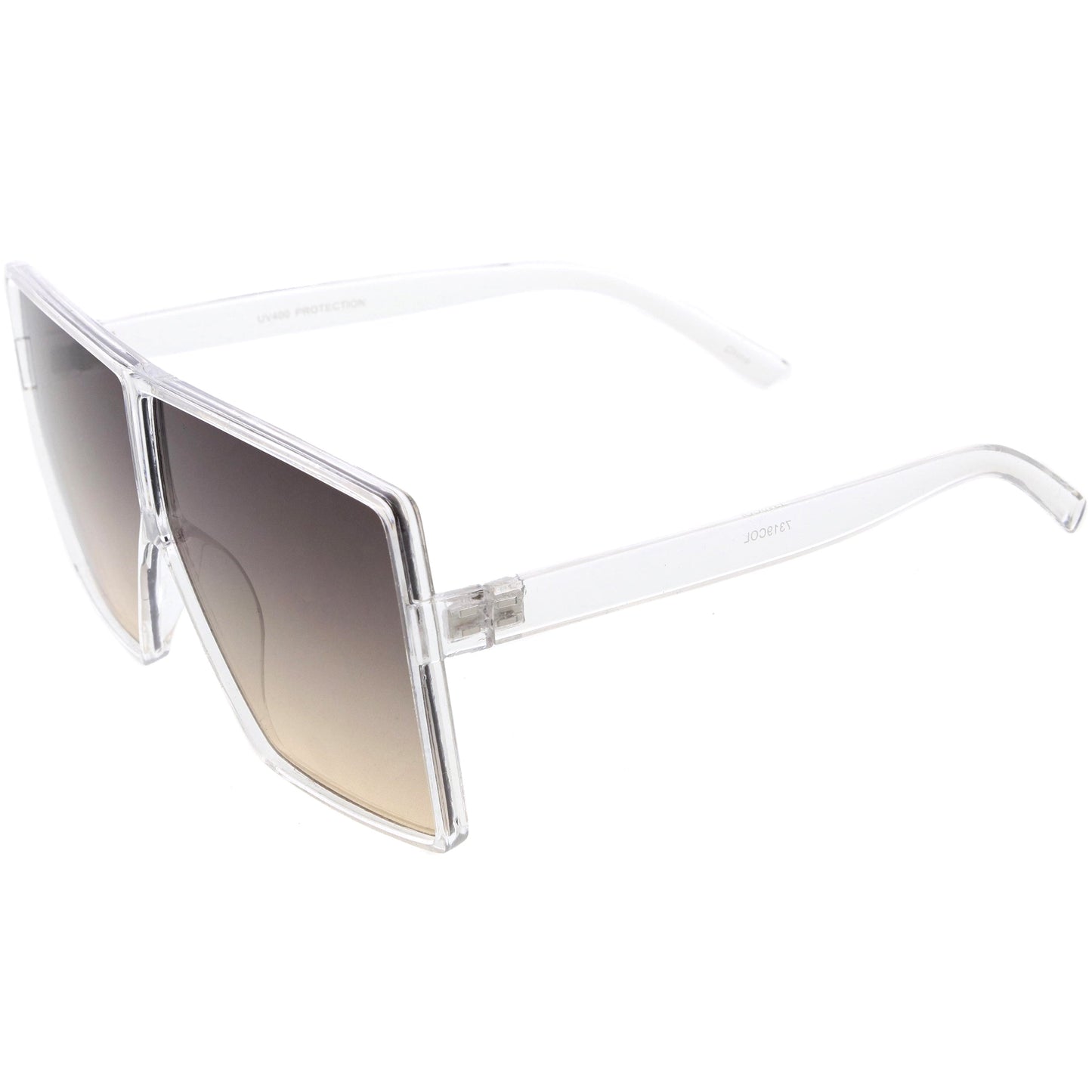 Oversize Retro Modern Flat Lens Flat Top Translucent Sunglasses C730