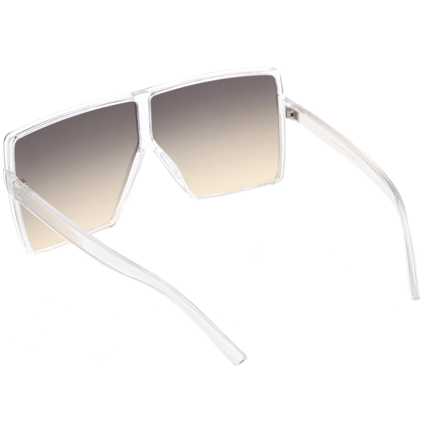 Oversize Retro Modern Flat Lens Flat Top Translucent Sunglasses C730