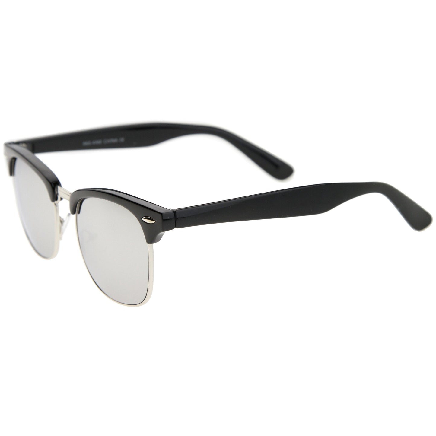 Classic Square Colored Mirrored Lens Horn Rimmed Sunglasses C772