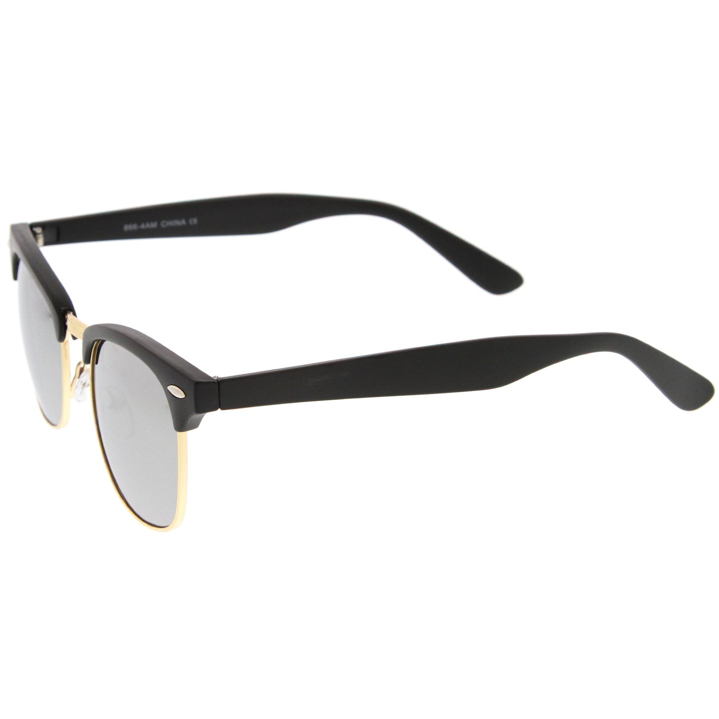 Classic Square Colored Mirrored Lens Horn Rimmed Sunglasses C772