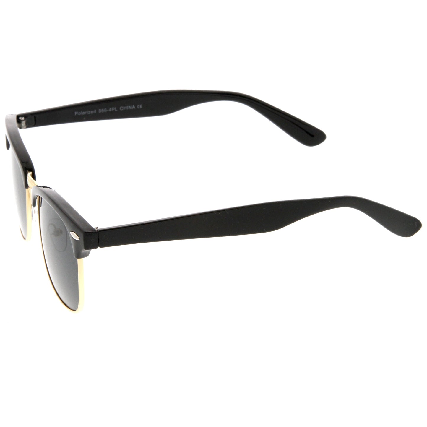 Polarized Horn Rimmed Semi Rimless Sunglasses Square Lens C773