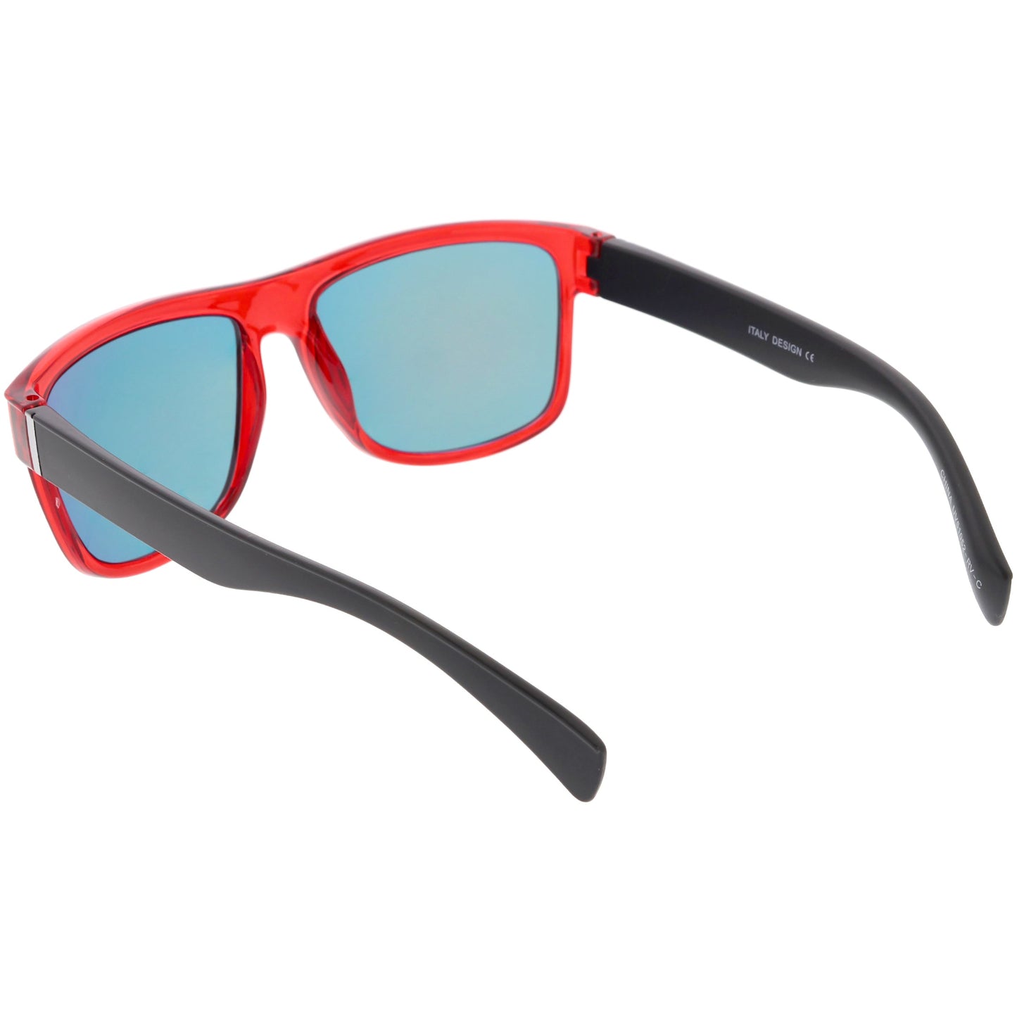 Radical Retro Skater Horned Rim Flash Mirrored Sunglasses C787