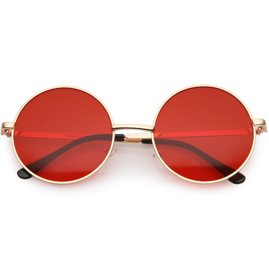 Retro Hippie Round Color Tone Metal Sunglasses 9892