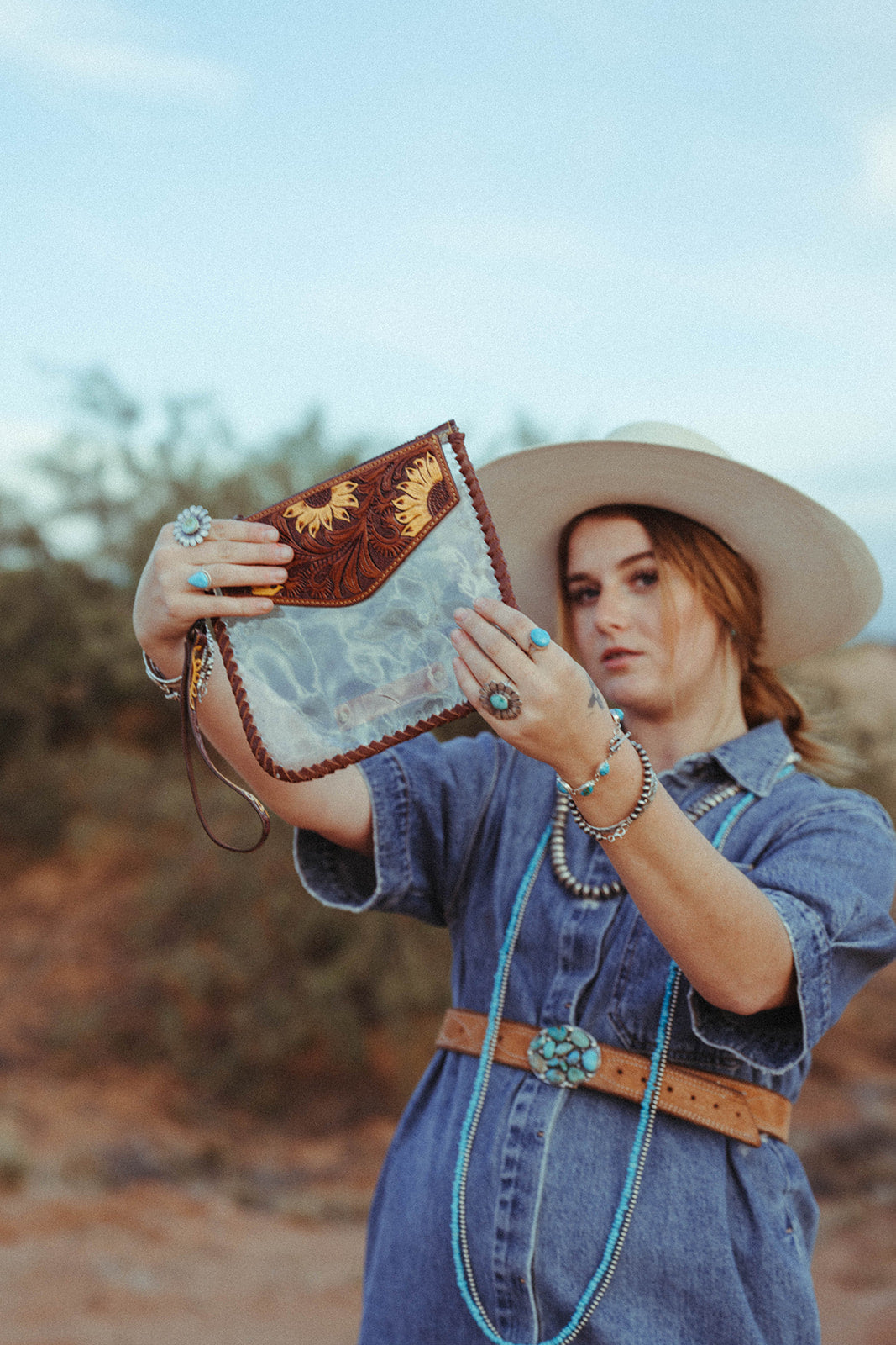 The Sunflower Fields Clear Bag, a Haute Southern Hyde by Beth Marie Exclusive