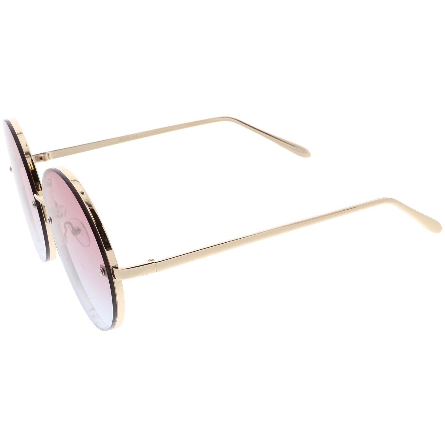 Women's Oversize Round Rimless Color Two Tone Sunglasses C985