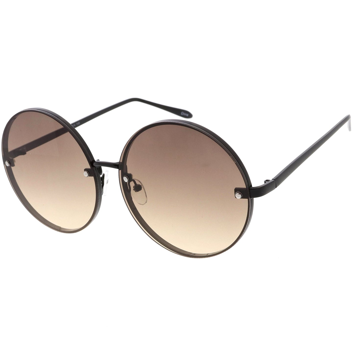 Women's Oversize Round Rimless Color Two Tone Sunglasses C985