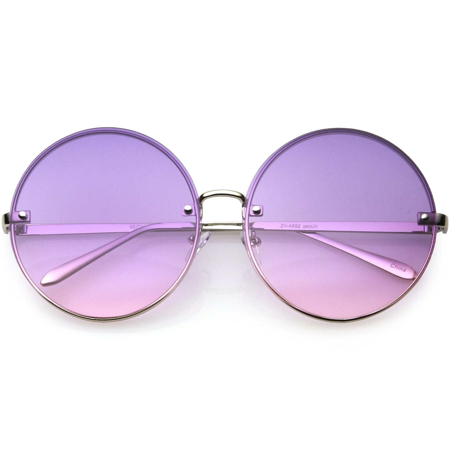 Women's Oversize Round Rimless Color Two Tone Sunglasses C985