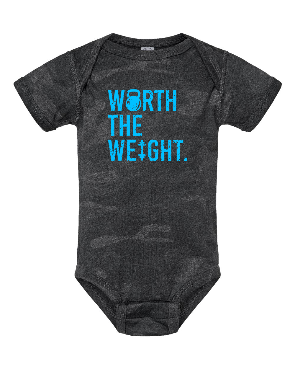 Worth The Weight Onesie (With Blue Text)