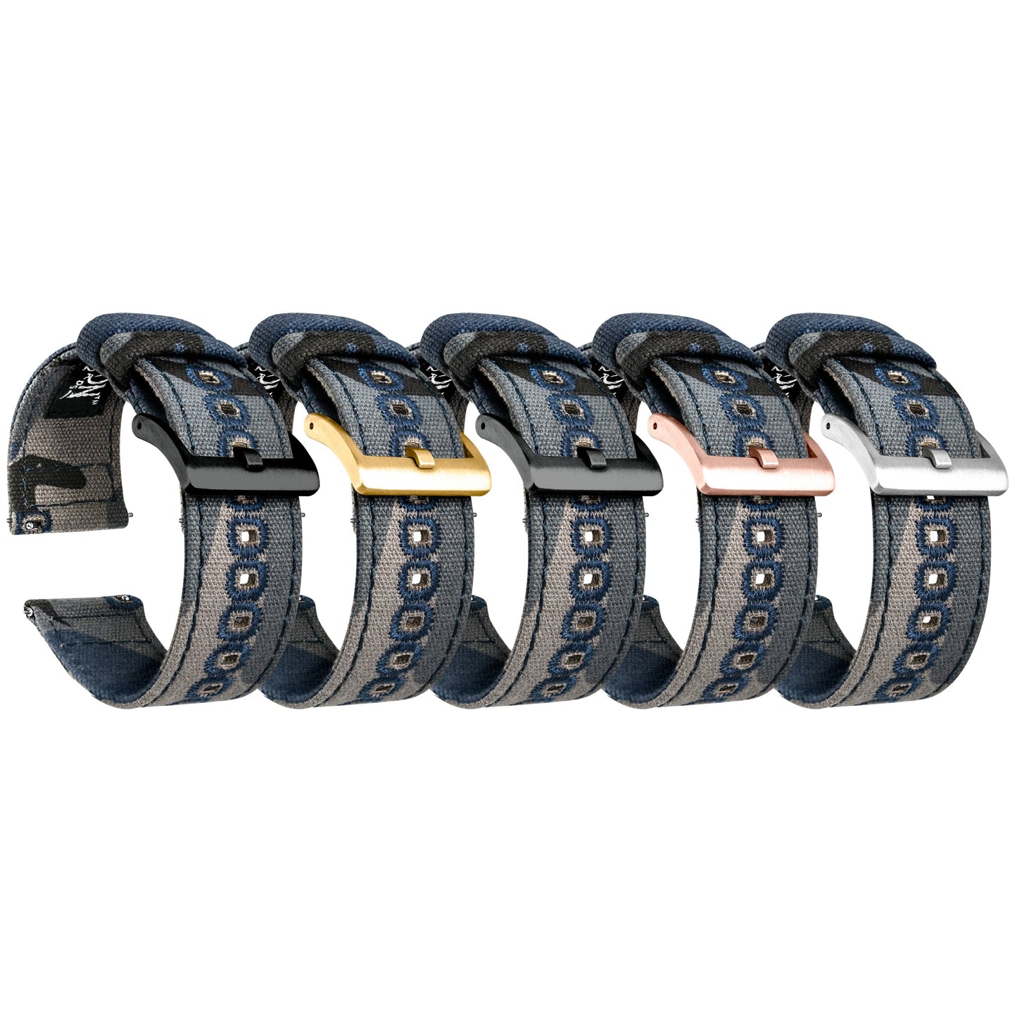 Navy Camouflage Crafted Canvas Watch Band