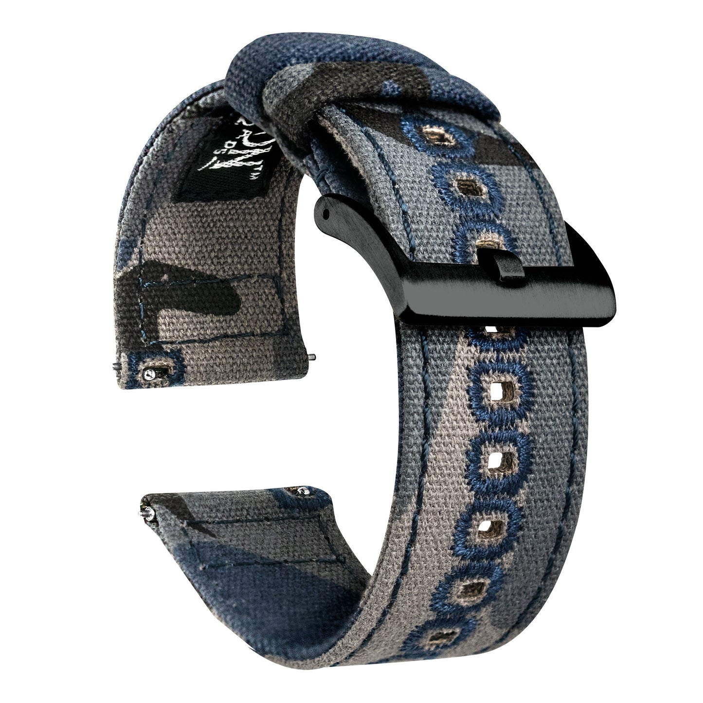 Navy Camouflage Crafted Canvas Watch Band