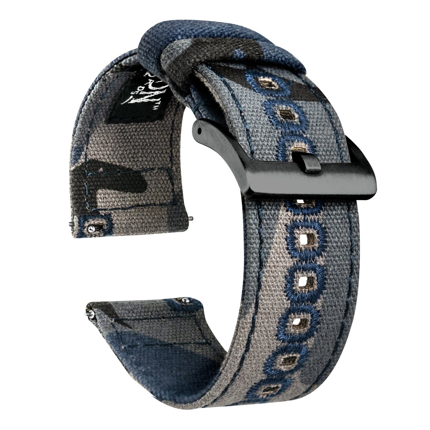 Navy Camouflage Crafted Canvas Watch Band