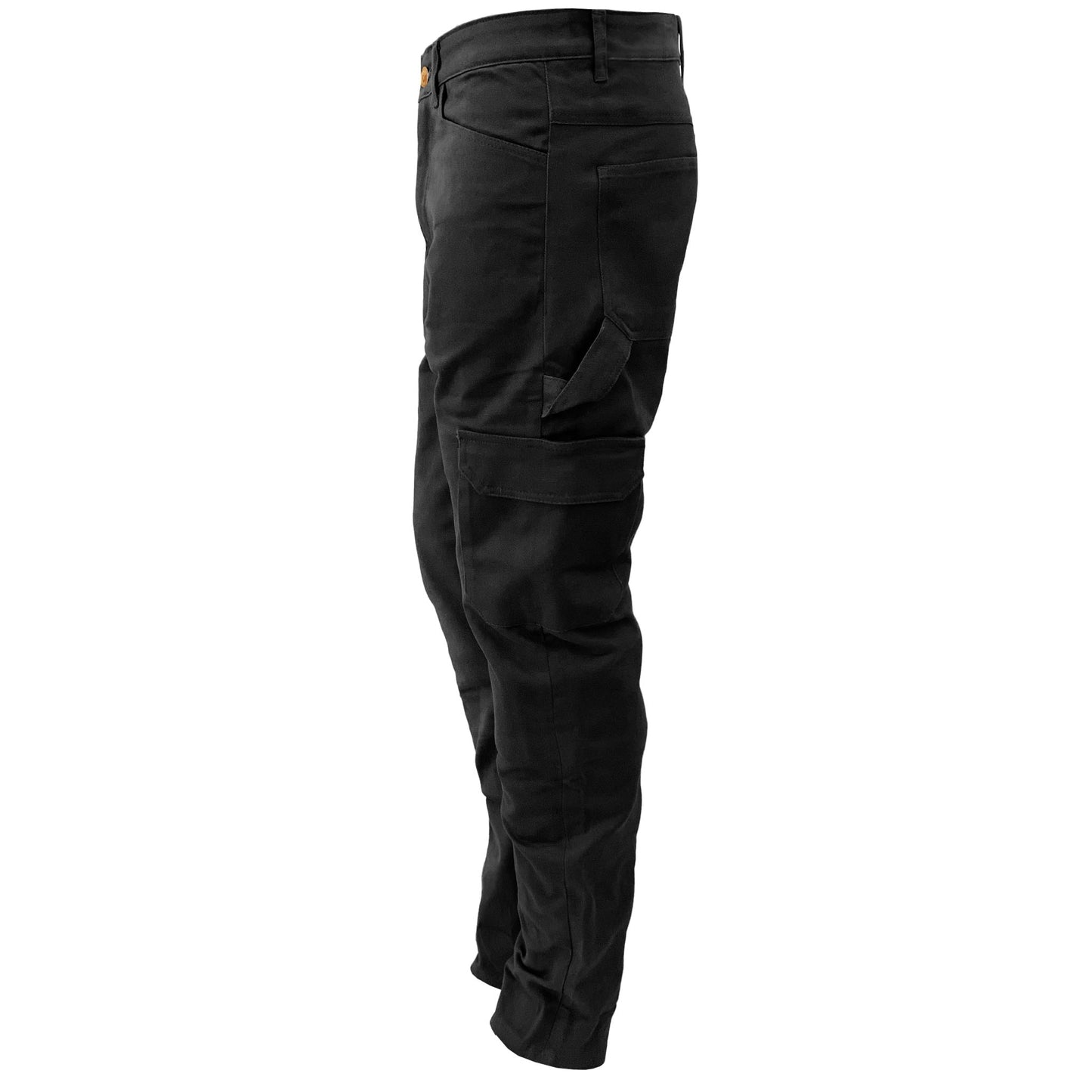 Straight Leg Cargo Pants - Black with Pads