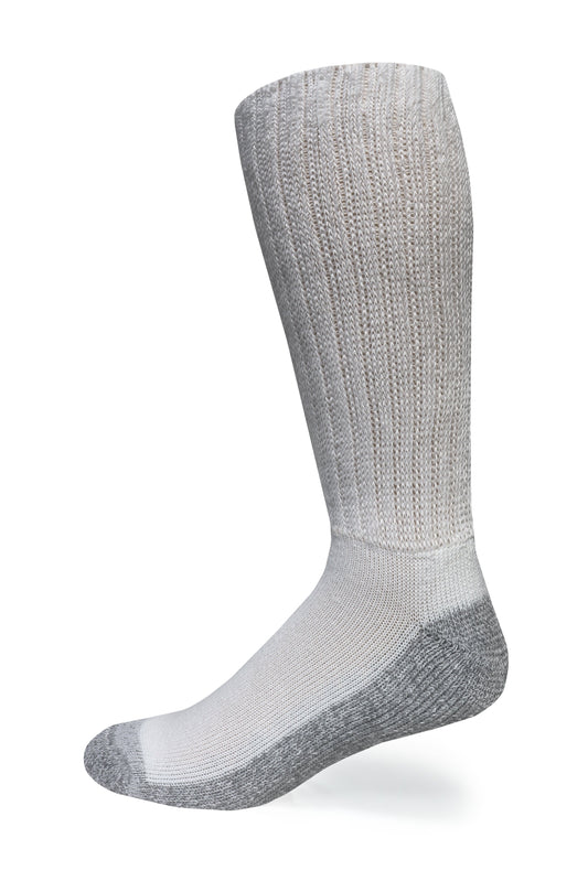 Cozy Diabetic Comfort Relax Fit White Crew Socks