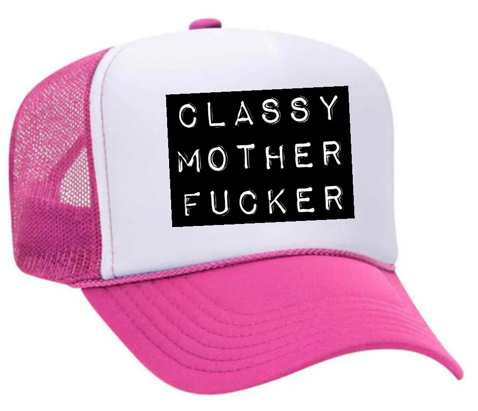 Classy Mother Fucker Block Trucker Hat