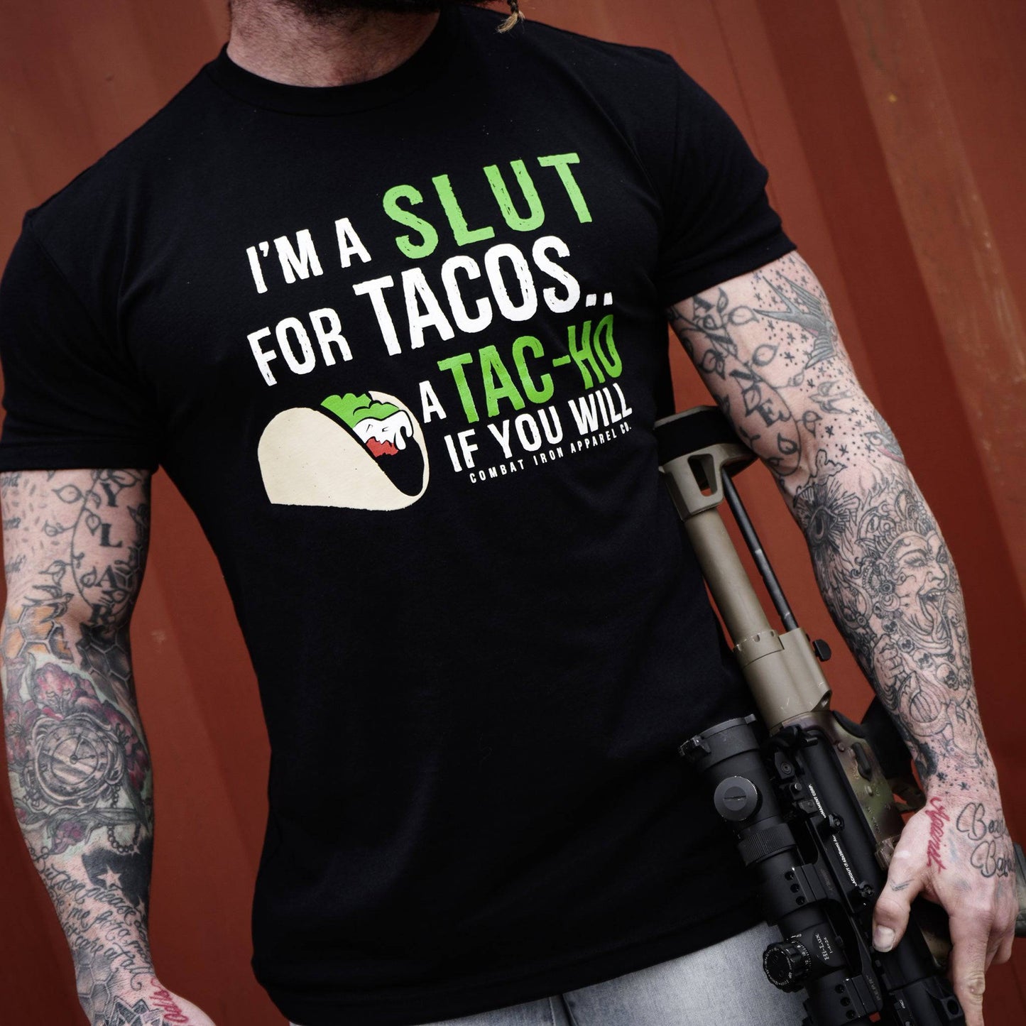 I’M A SLUT FOR TACOS. A TAC-HO IF YOU WILL Men's T-Shirt