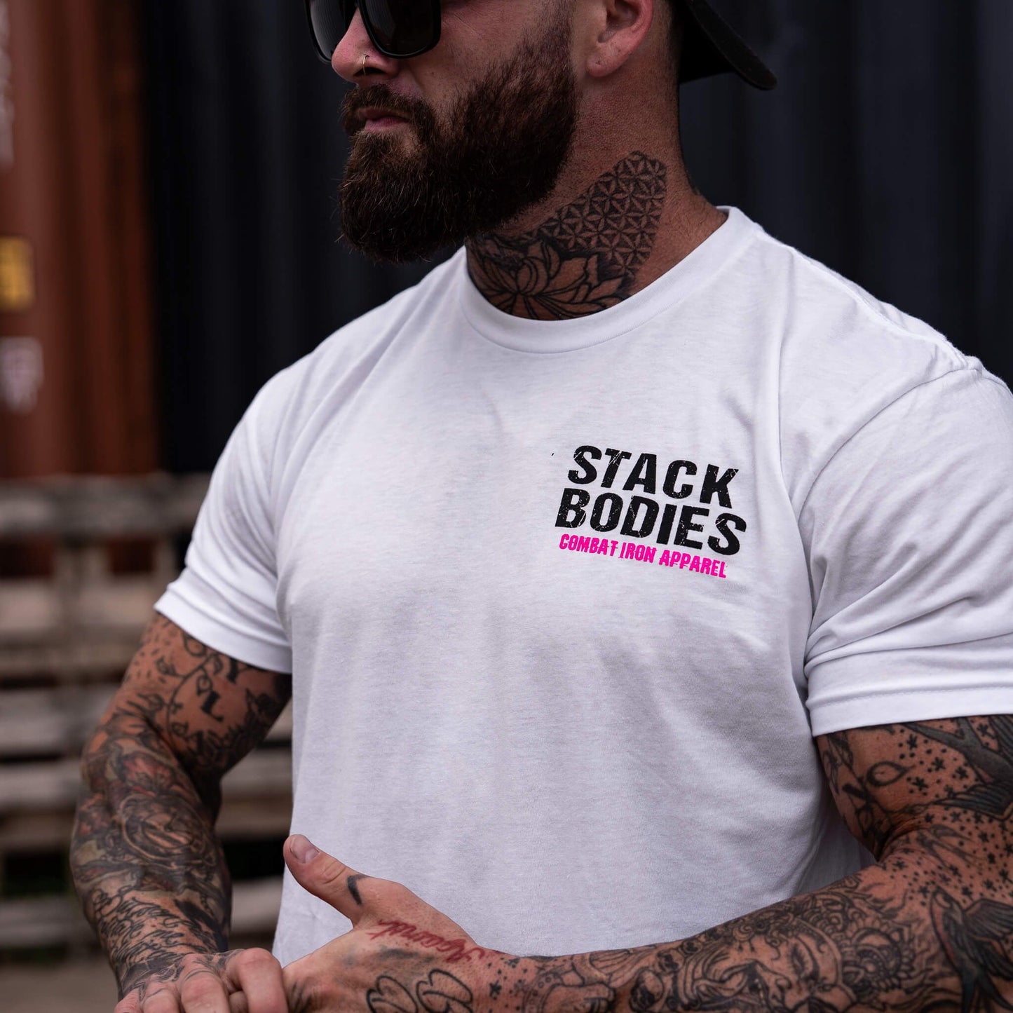 FLAMINGO OPERATOR STACK BODIES MEN'S T-SHIRT